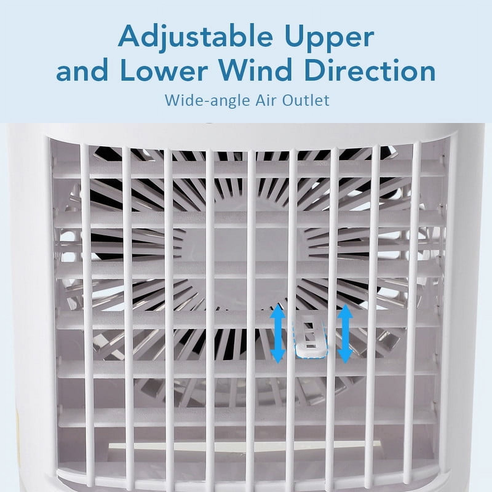 HailiCare Mini Portable Air Conditioner, Evaporative Cooler with Mist Sprayer and 7-Color LED Light (White, 23.67 fl oz) s0yvi
