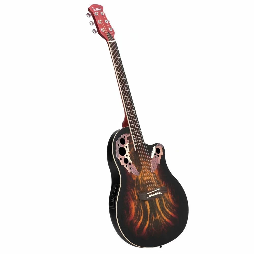 Tcbosik 6-String Acoustic Guitar, Full-Size Dreadnought Cutaway (Red, 41 in) ppi6n