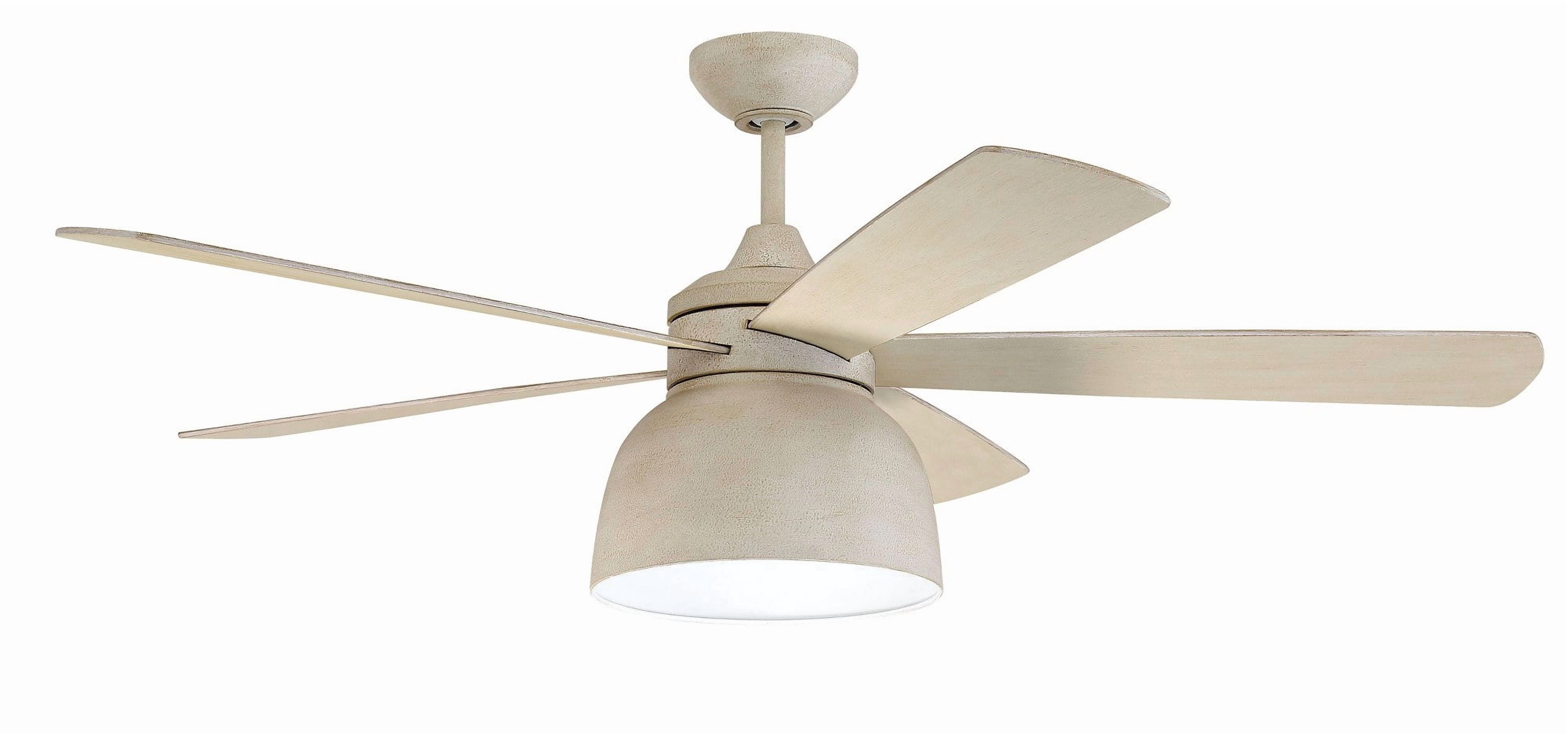 Craftmade Ventura Ceiling Fan with Integrated LED Light (Cottage White, 52 in) 9rkah