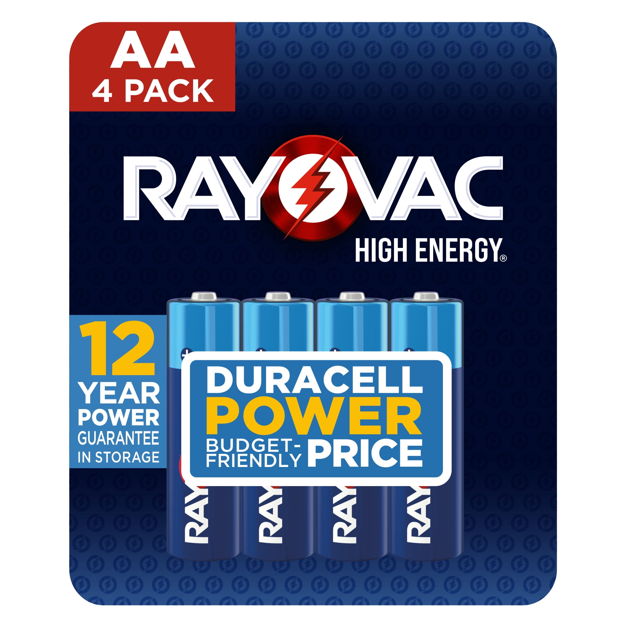 Rayovac High Energy AA Batteries (4 Pack) Long-Lasting Alkaline Power for Household Devices 2b2fz