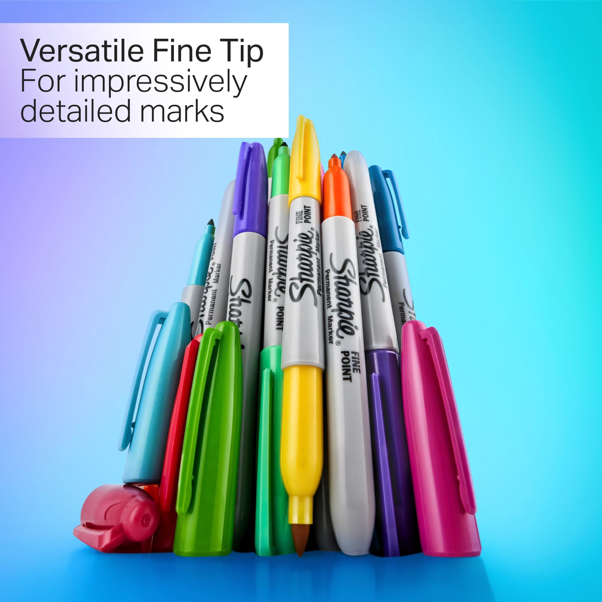 Sharpie Glam Pop Permanent Markers, Fine Point, Quick-Drying Ink (Assorted Colors, 12 Count) gwpez