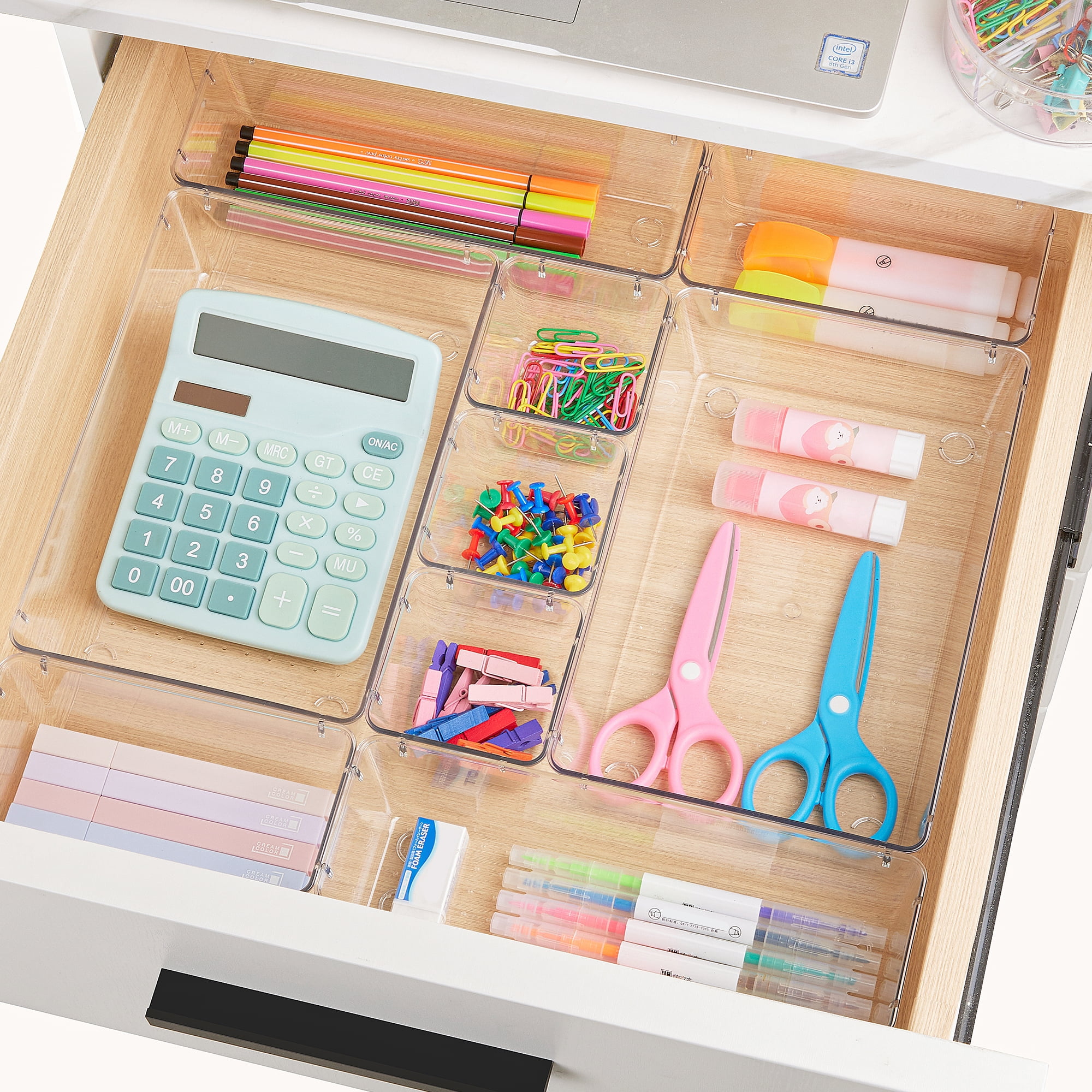 Sindcom 26 PCS Clear Plastic Stackable Organizer Bins for Makeup and Vanity (Clear, 26 Piece Set) l36kk - Image 4