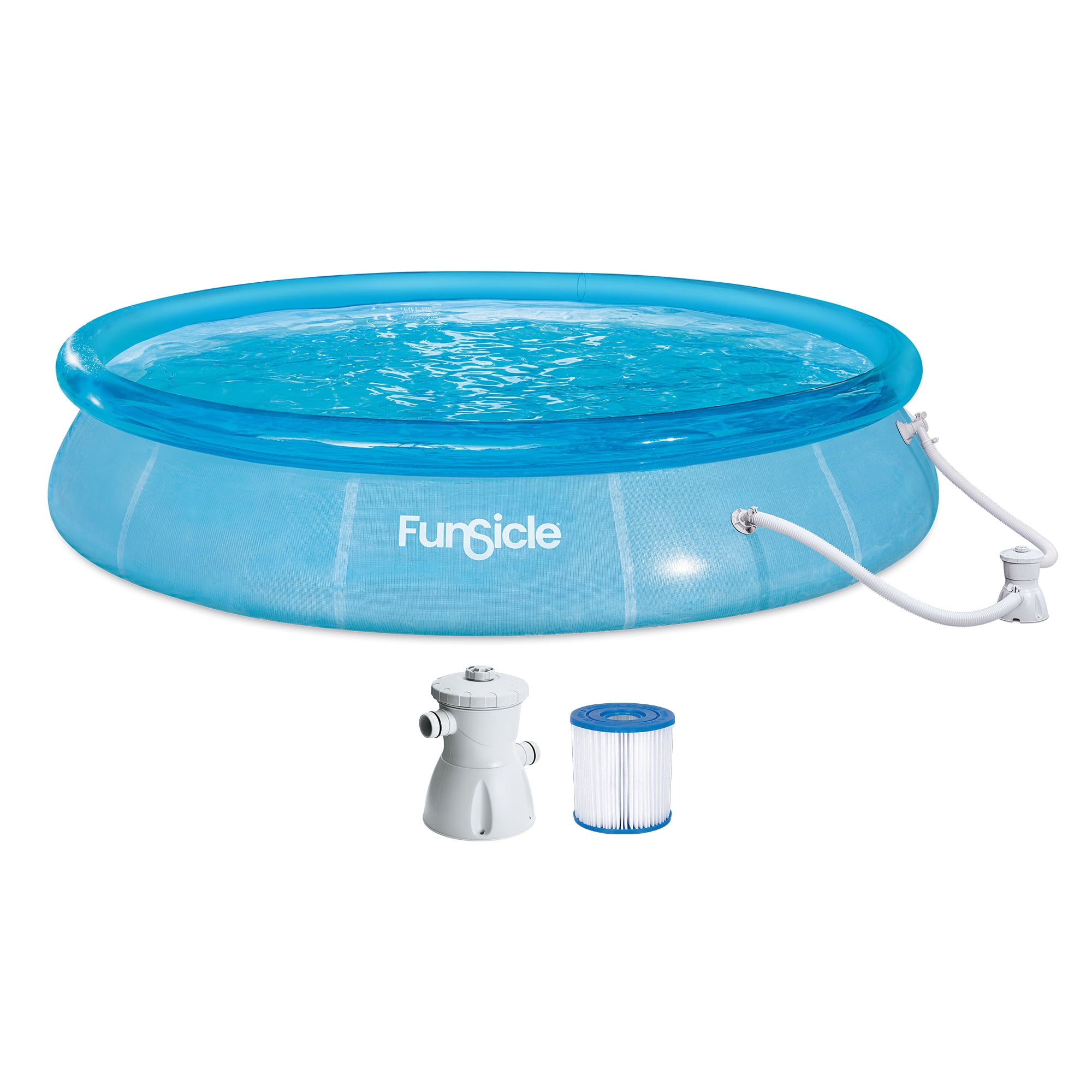 Funsicle Round Sea-Thru QuickSet Above Ground Pool with Filter Pump (Blue, 12 ft x 30 in) qsje7