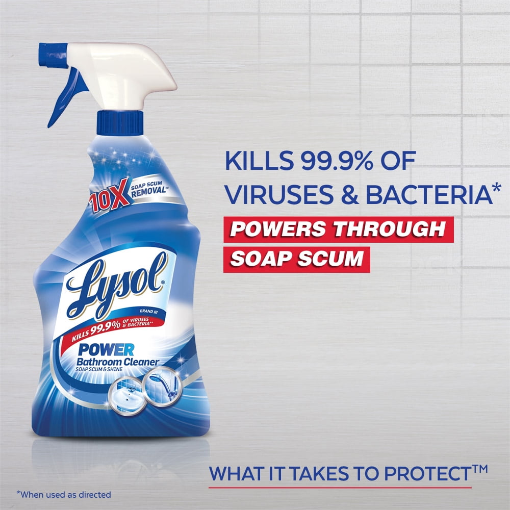 Lysol Disinfectant Bathroom Cleaner, Powerful Foam for Soap Scum and Mold Removal (32 fl oz, 12 Pack) 4z3y4