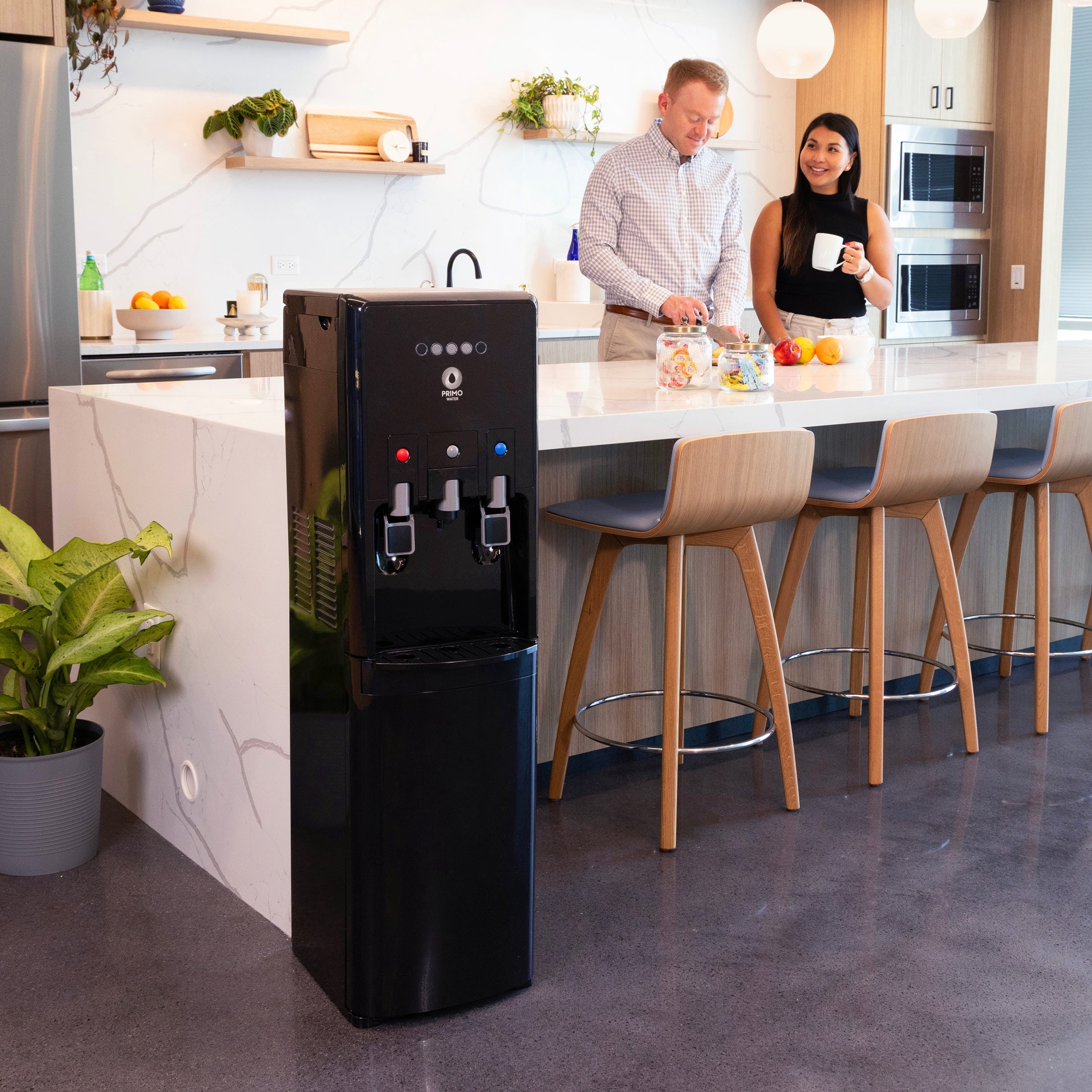 Primo Water Htrio Coffee K-Cup Water Dispenser, Bottom Loading, Hot and Cold Temperature (Black, 10 oz) akv78