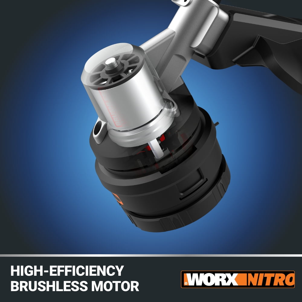 Worx Nitro 40V Quiet Tech Leaf Blower and 15 in Cordless String Trimmer Combo Kit (Black, 2-Piece Set) 1pbq0