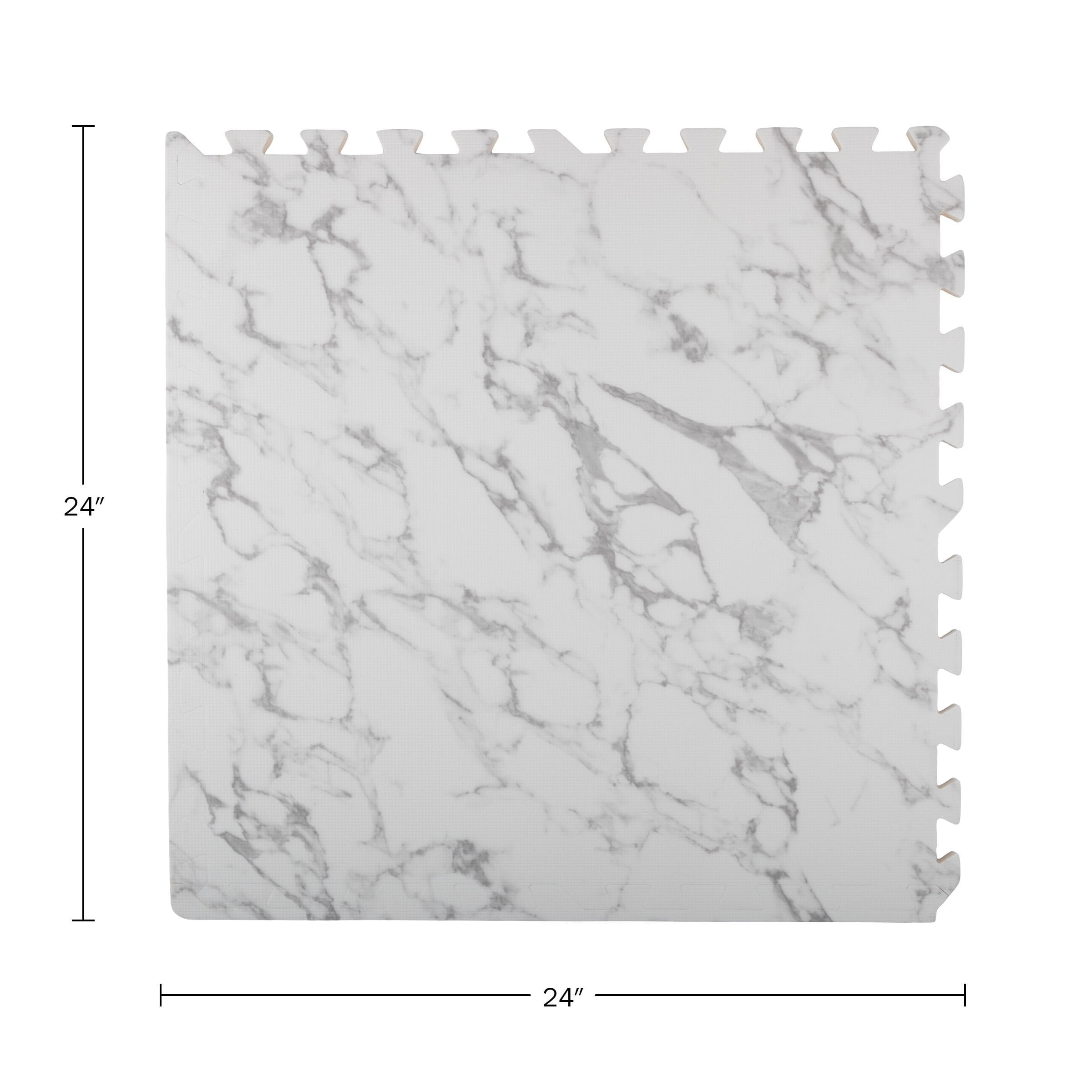 Stalwart Foam Floor Tiles Interlocking Gym Mat and Baby Play Area (White Marble, 24 sq ft) afiu2