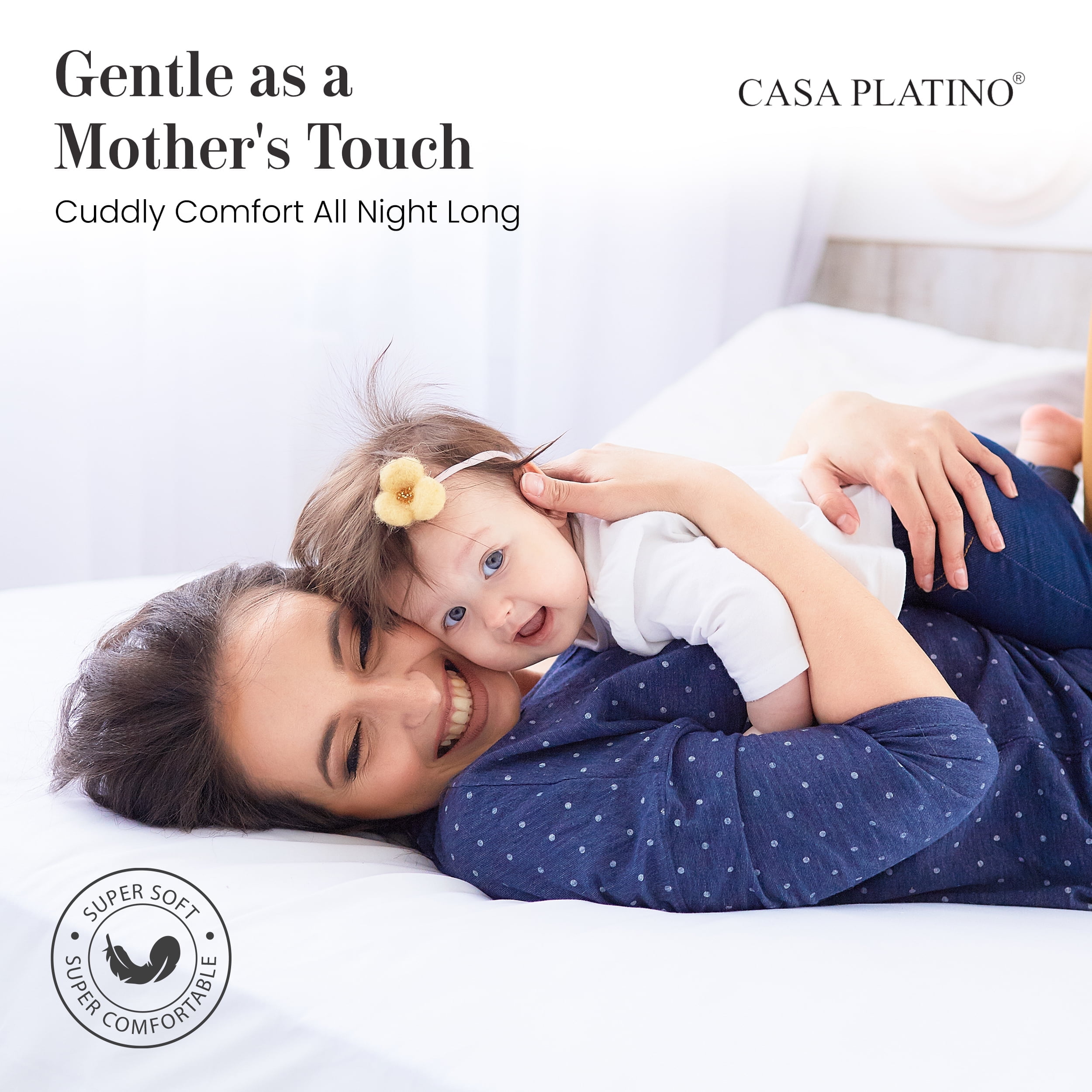 Casa Platino 100% Cotton Queen Sheet Set (4-Piece, Percale Weave, Deep Pocket, White) f0sq2