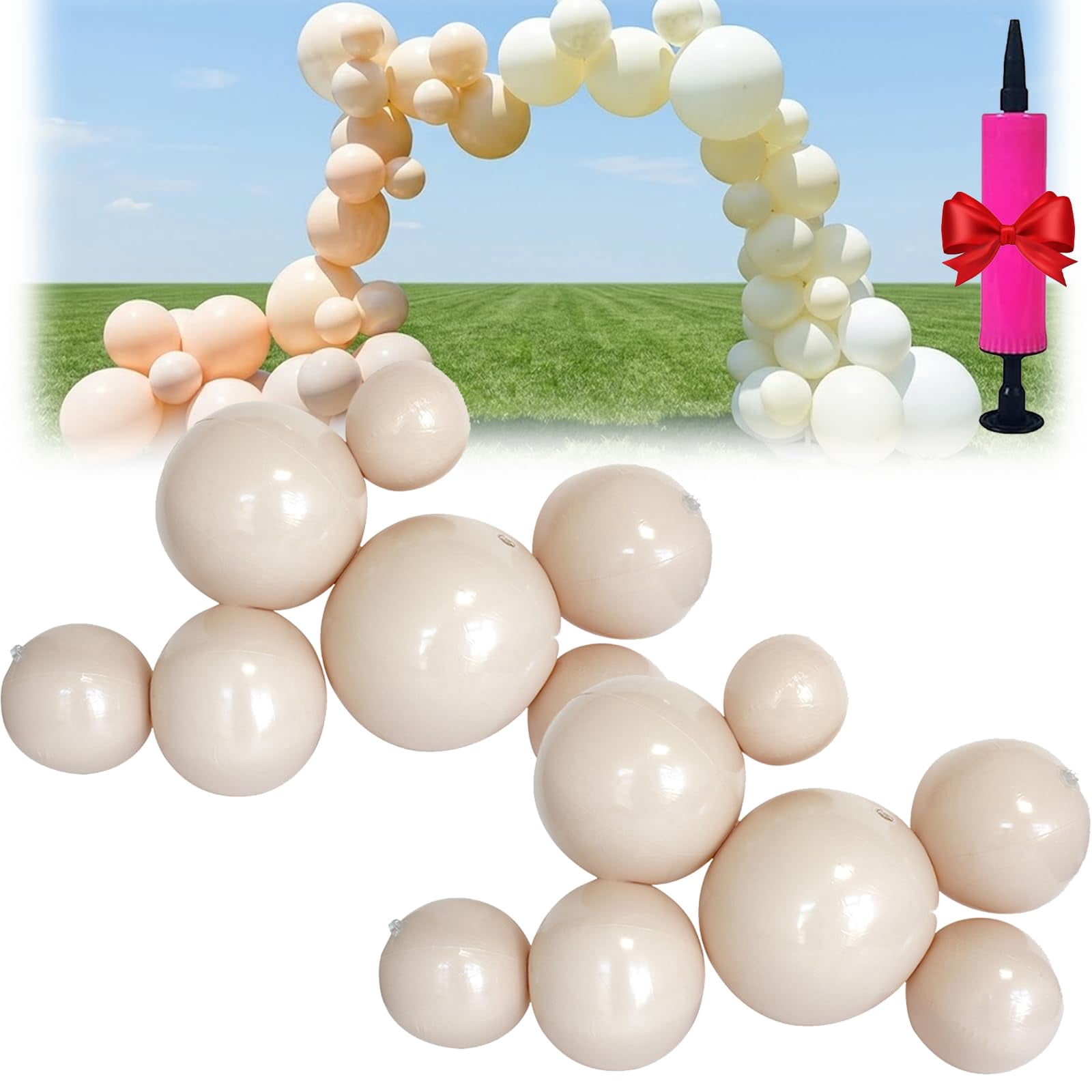 Weerrrt Reusable Balloon Arch Kit, Durable PVC Garland Frame for Weddings and Parties (Beige, 18 ft) keqru