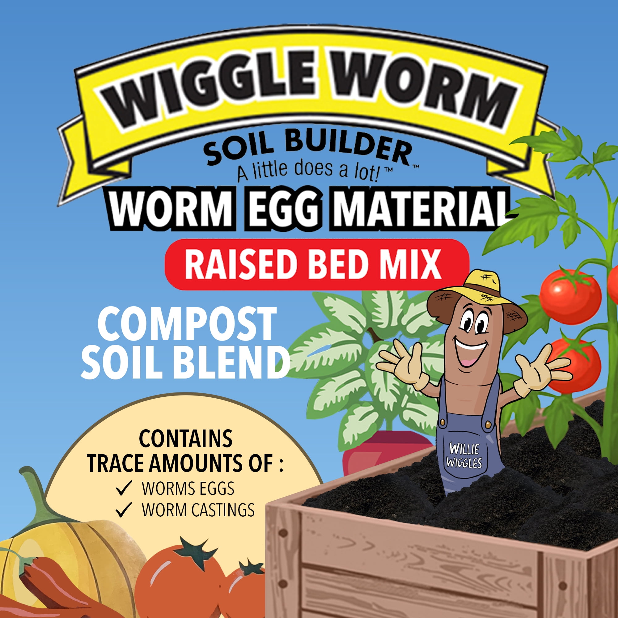 Wiggle Worm Raised Bed Mix Organic Soil and Fertilizer for Container Gardening (40 lb) 6rmr7