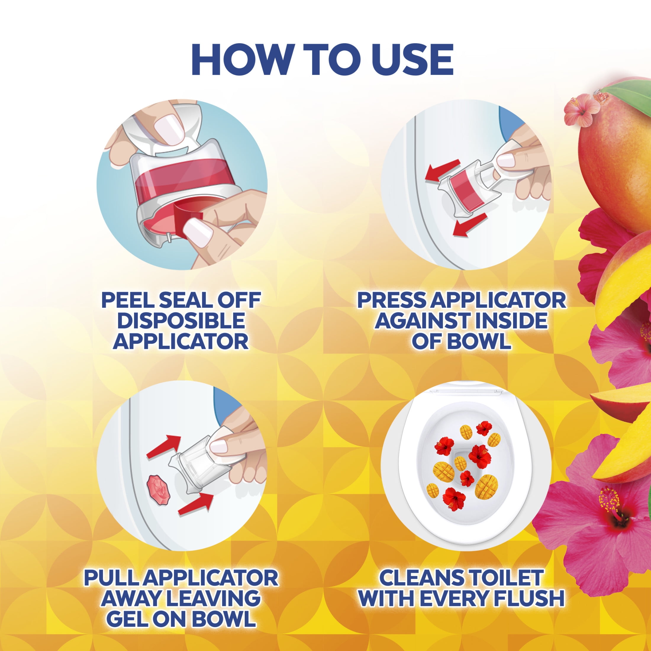 Lysol Click Gel Automatic Toilet Bowl Cleaner, Mango & Hibiscus Scent (6 Count, 0.68 oz) i5ngi
