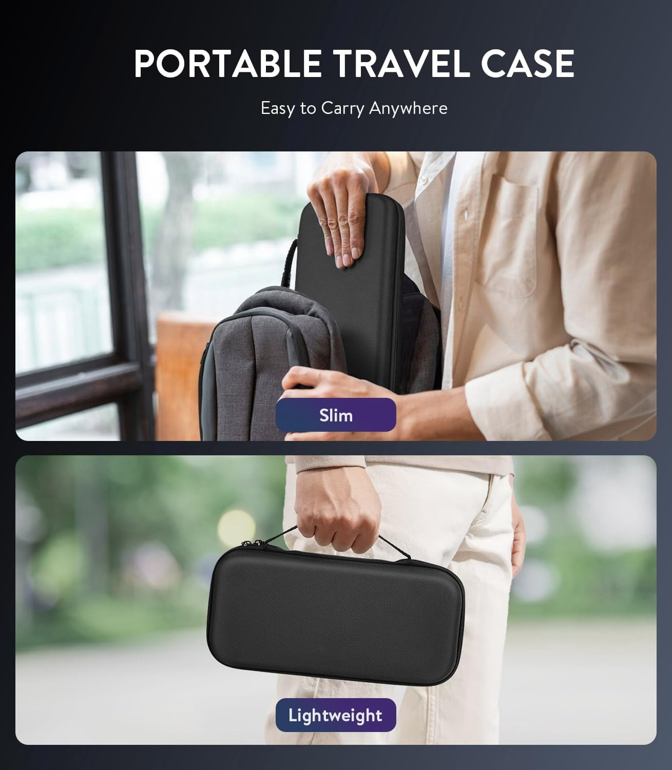 Afontoto Carrying Case for Nintendo Switch 2 (2025 Upgrade), Slim Hard Shell Travel Organizer with Screen Protectors & Thumb Grips (Black) j5mi1