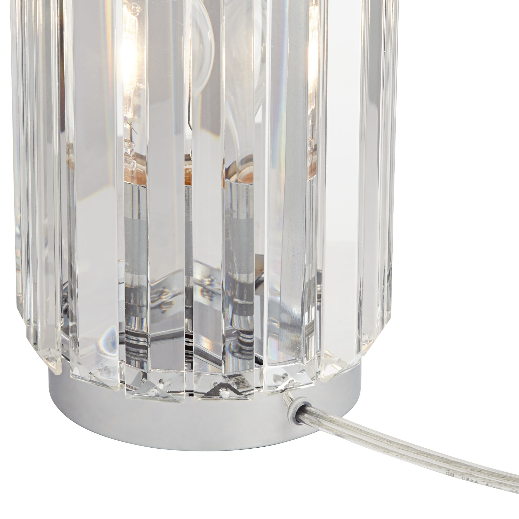 360 Lighting Caledan Modern Accent Table Lamp with Clear Crystal Rods (Clear, 10.5 in High) jnn78