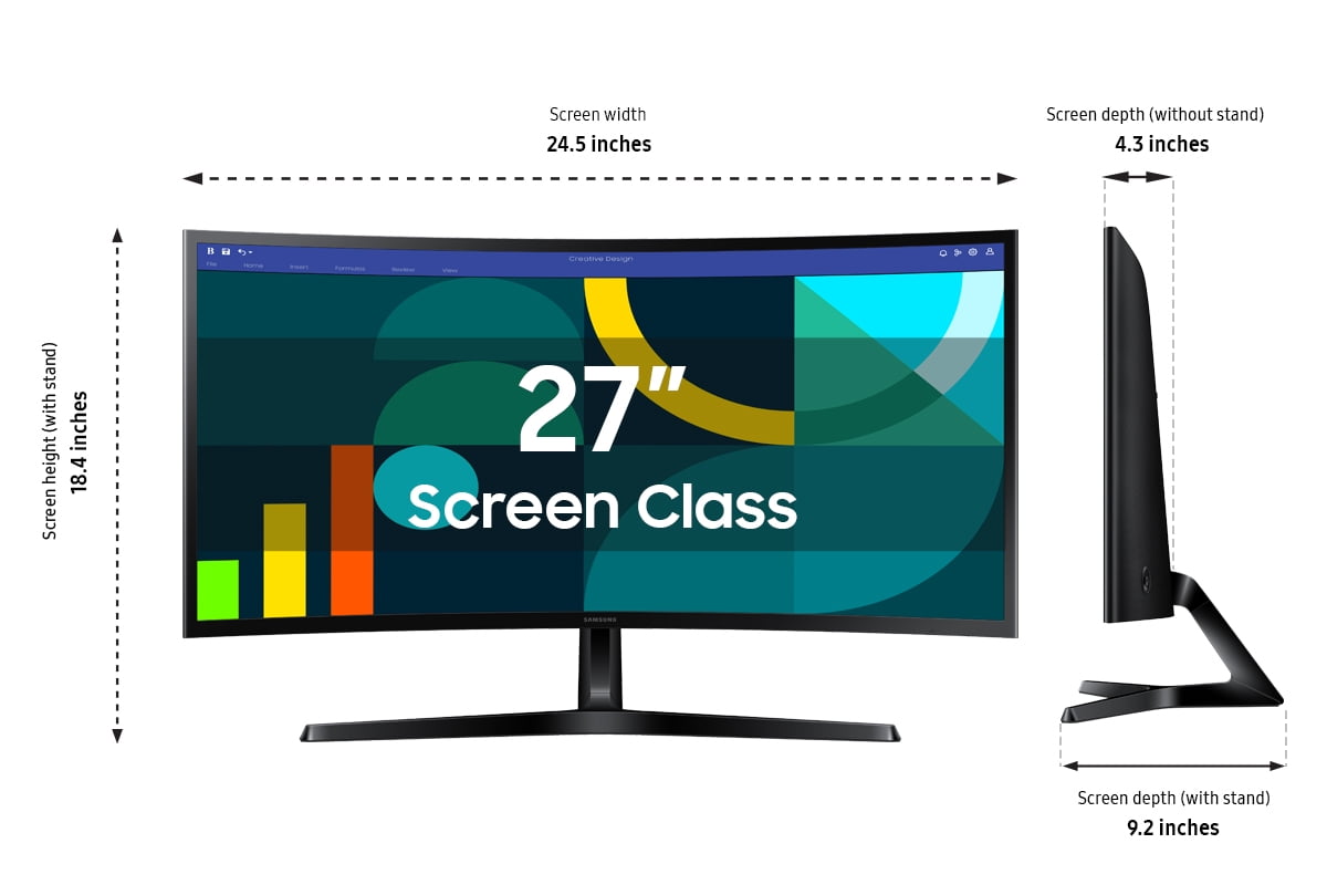 Samsung Essential S3 27 in FHD 100Hz Curved Monitor (Black, 27 in) wfzqu
