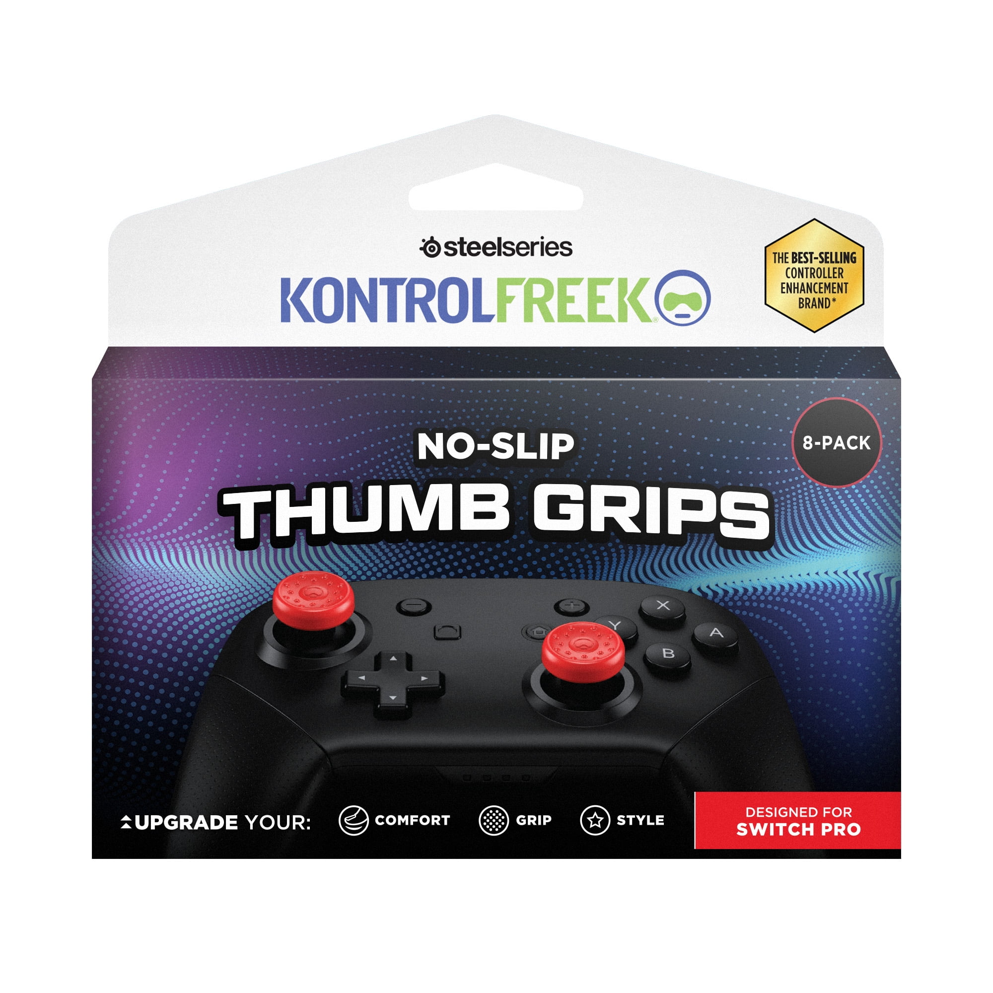 KontrolFreek No-Slip Thumb Grips for Gaming Controllers (Multi-Color, 8-Pack) b2iry