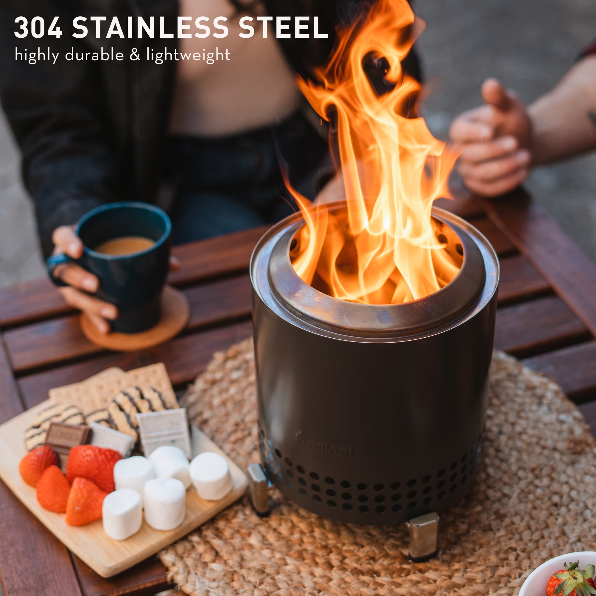 Solo Stove Mesa XL Tabletop Fire Pit with Stand (Ash, 8.6 in x 7 in) ebrcb