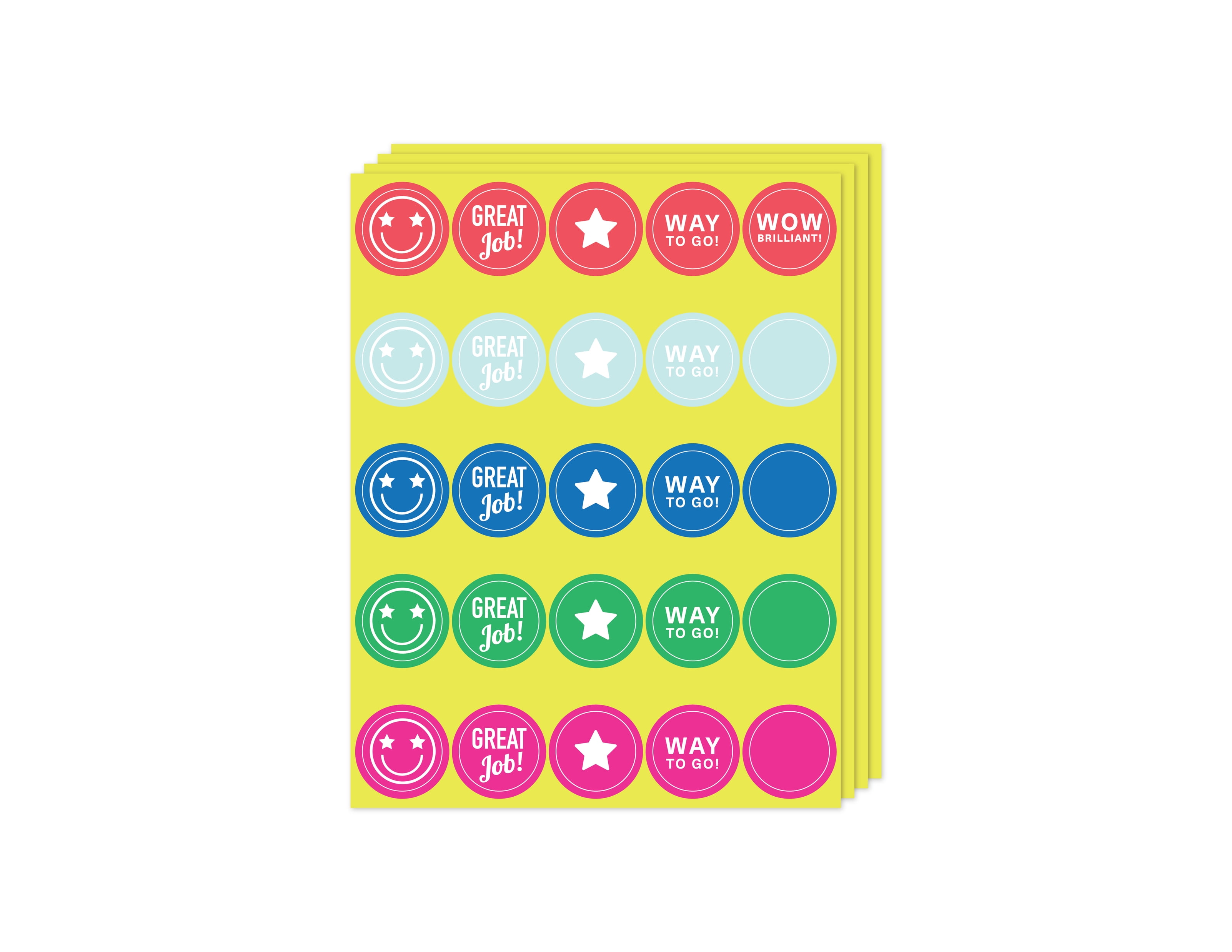 Gartner Studios Award Certificates with Motivational Stickers, Star and Smiley Face Design (White, 100 Count, 5.5 in x 8.5 in) 37aai