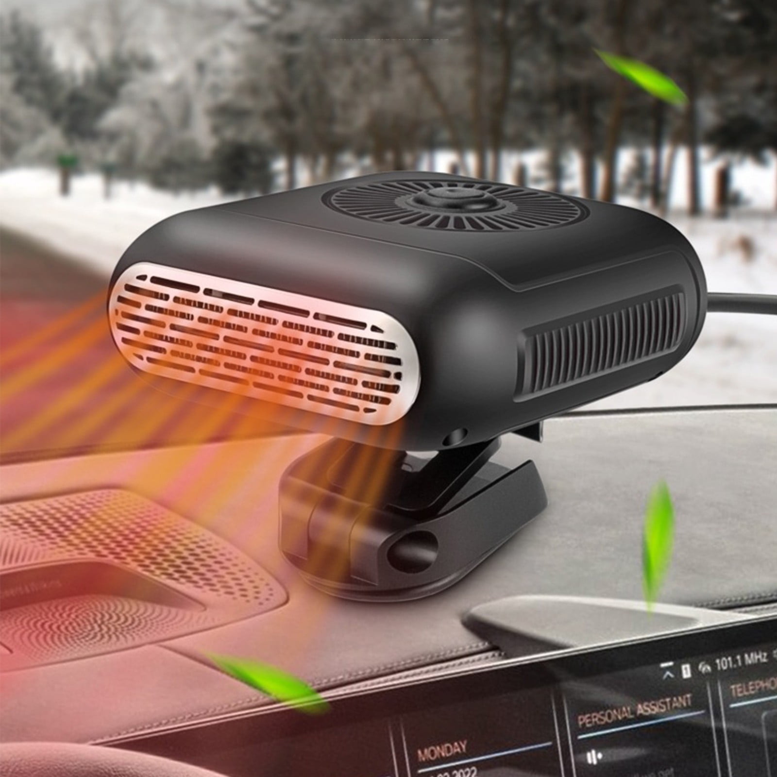 ZFYXGS 2-in-1 Portable Car Heater and Windshield Defroster (24V, Black) 7li9p