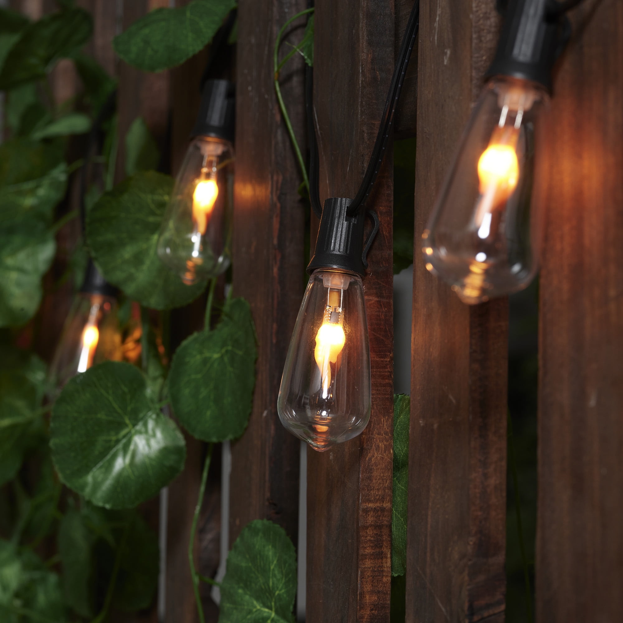 Better Homes & Gardens Flickering Flame LED Edison String Lights (Black Wire, 14.5 ft) ey2su