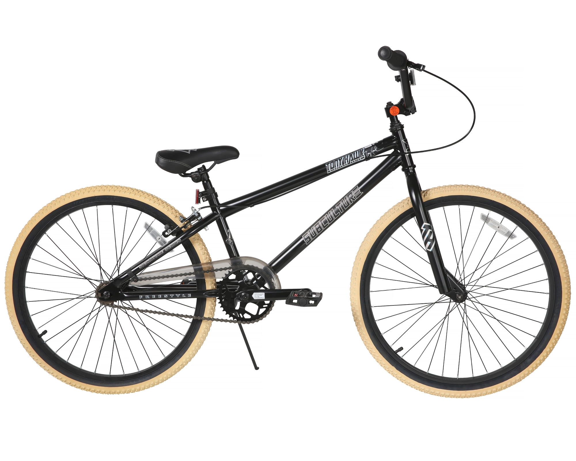 Tony Hawk Dynacraft BMX Bike Durable Steel Frame Performance Freestyle Bicycle (Black, 24 in) vzx5x
