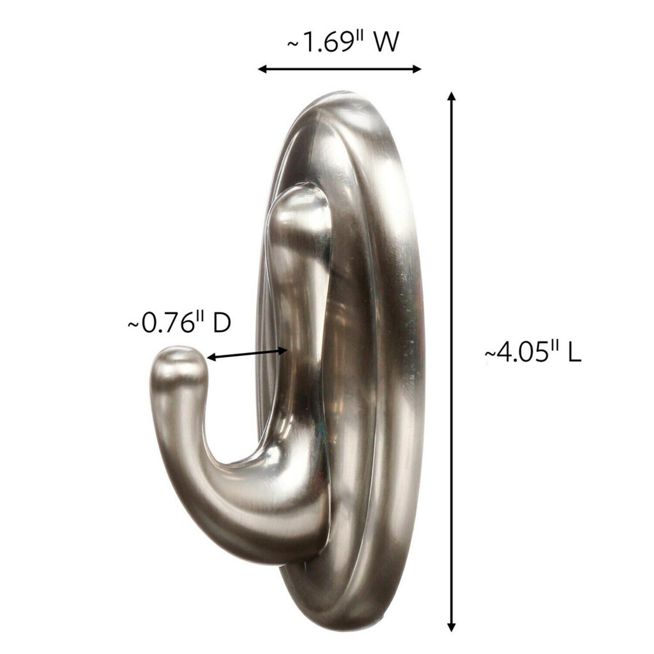 Command Traditional Decorative Hook (Brushed Nickel, Large, 1 Hook, 2 Strips) ug24z