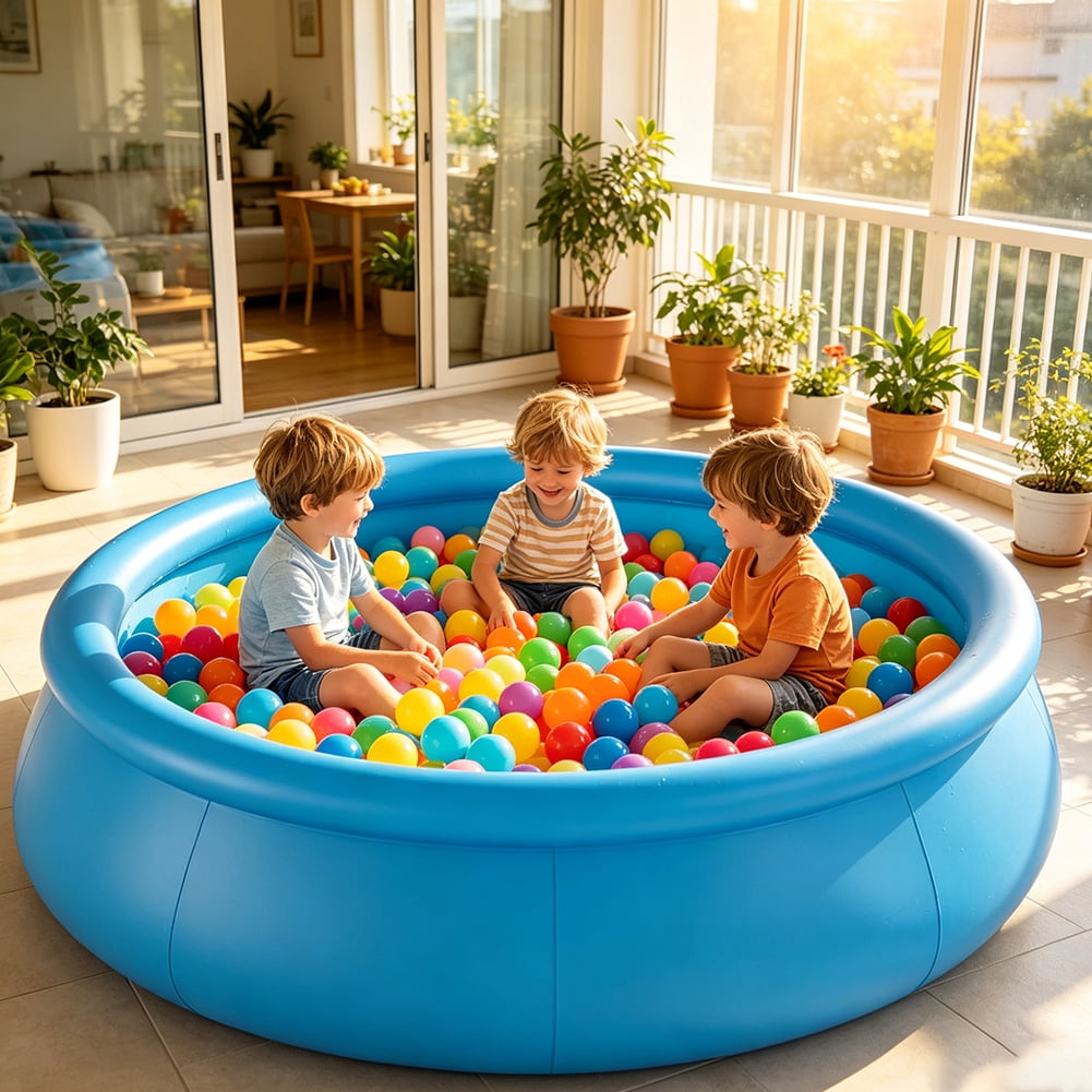 Kimicare Inflatable Above Ground Pool for Family, Heavy-Duty Outdoor Swimming Pool (8 ft x 30 in) dhakw