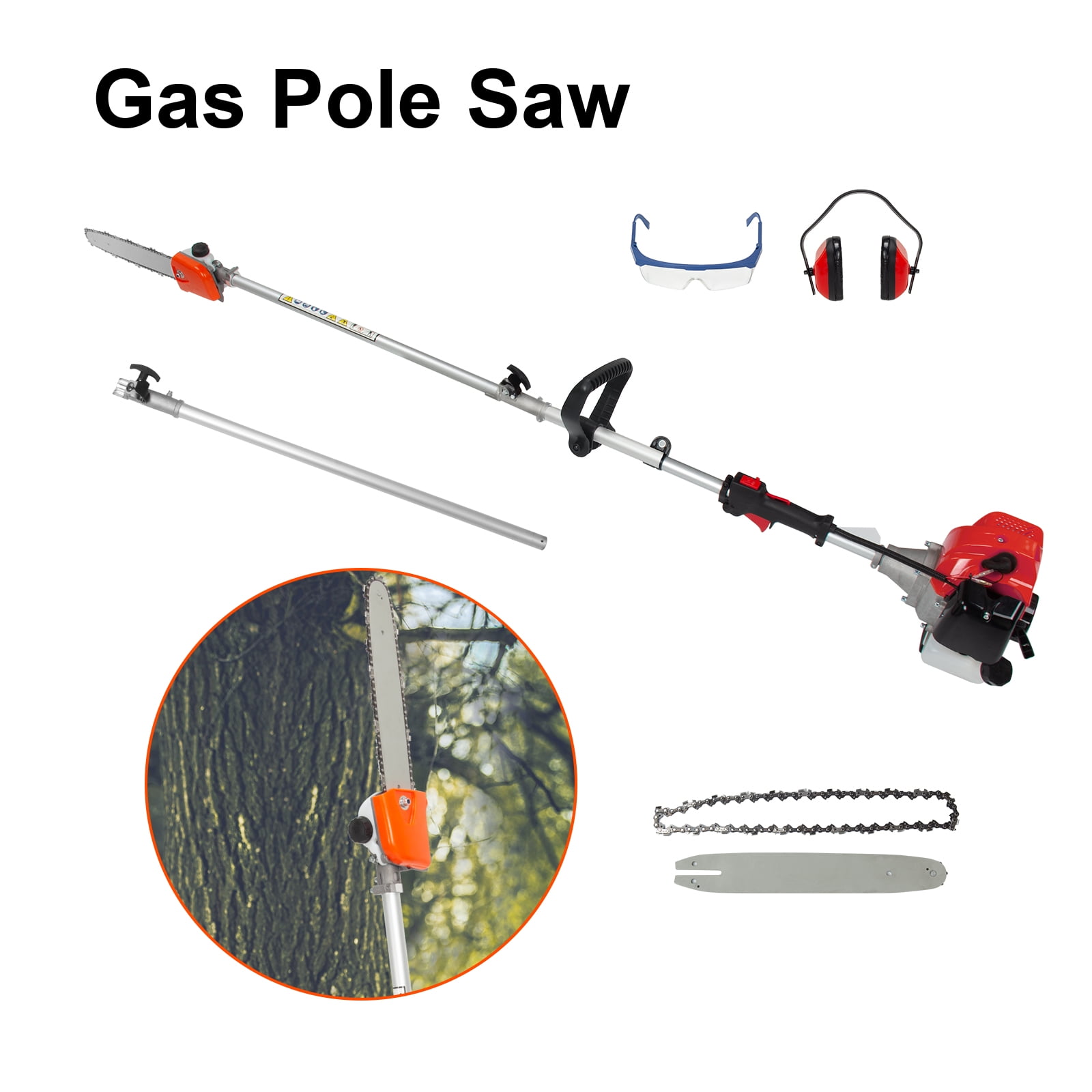 Generic 52CC 2-Stroke Gas Powered Pole Saw Tree Trimmer (Orange, 112 in) xhbg3