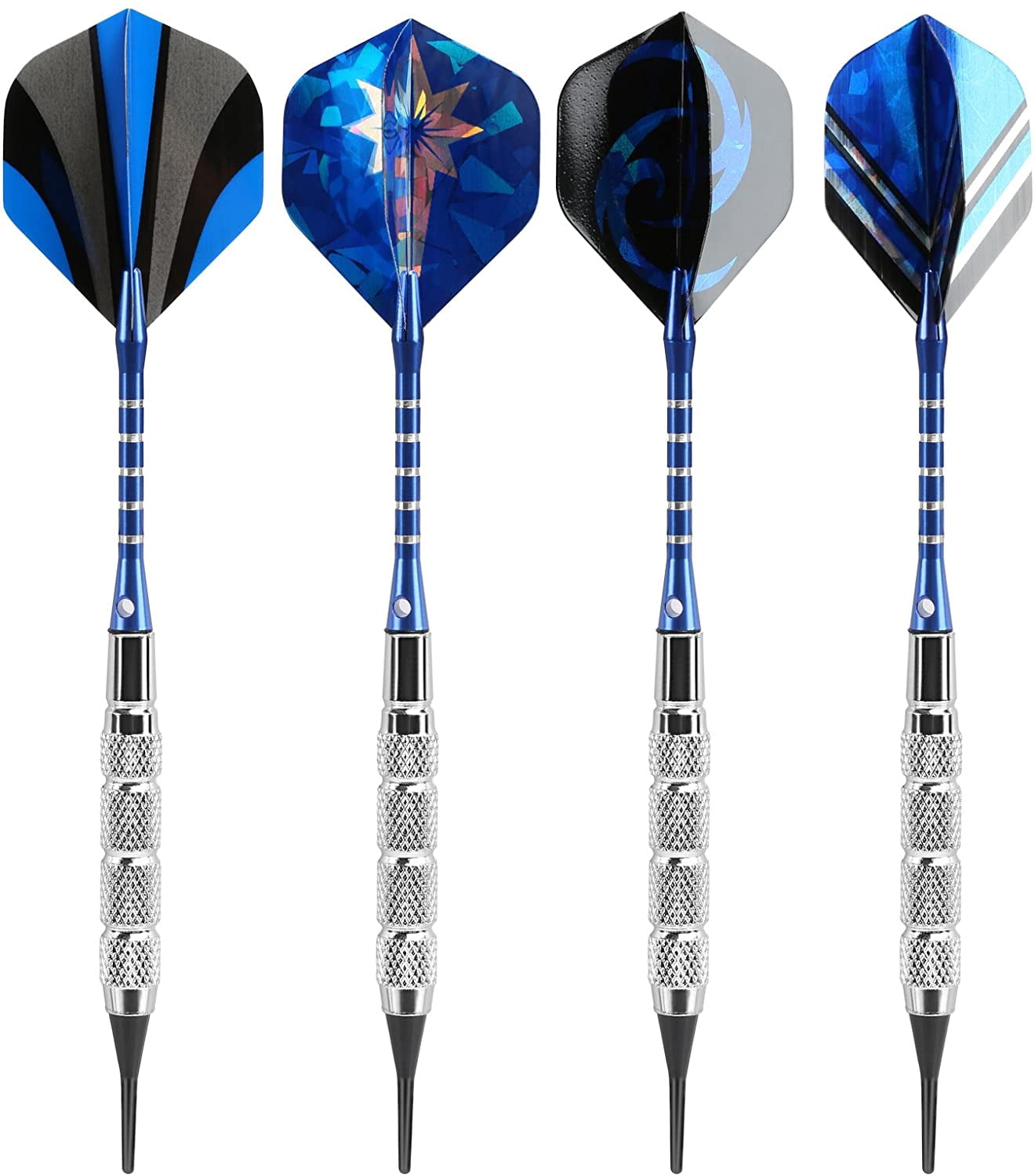 Naler Soft Tip Dart Set for Electronic Dartboards with Replacement Tips and Flights (Black, 12 Pack) oo3i1
