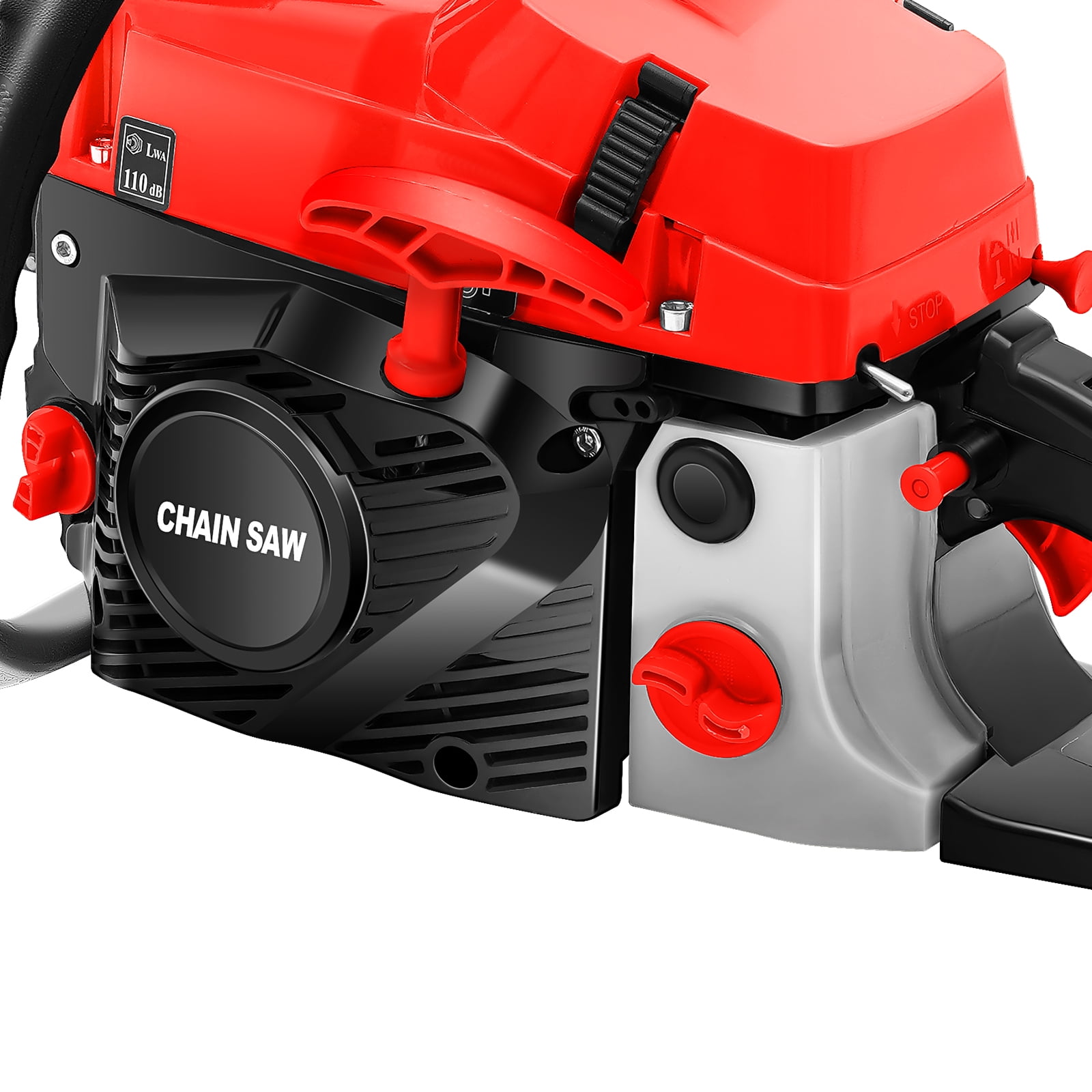 TOOL1SHOoo 58cc 2-Stroke Gasoline Chainsaw with 20 in Bar and Chain Brake (Red, 20 in) ng3mi