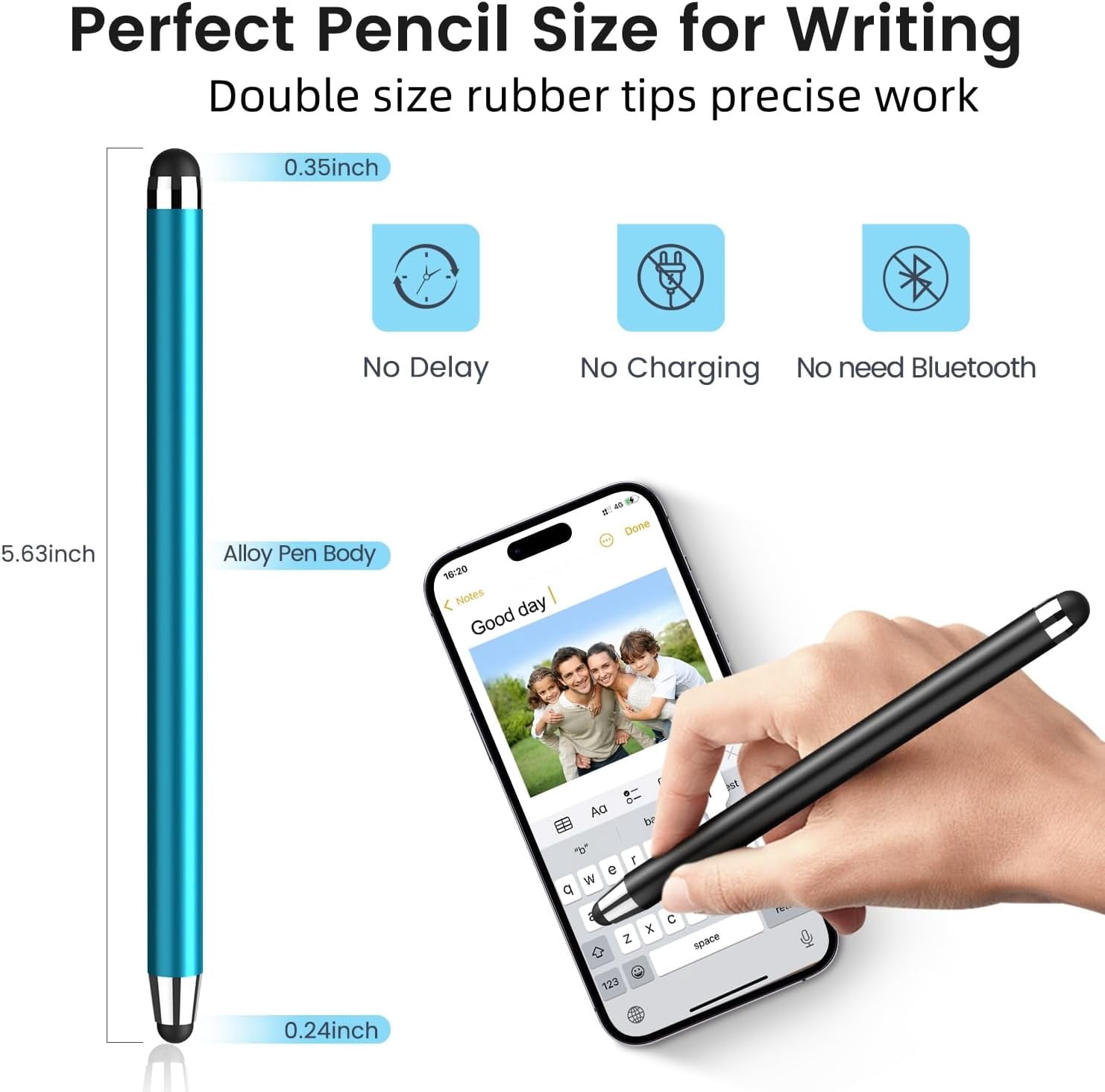 Antier 2-in-1 Universal Stylus Pens for Touch Screens, Precise Capacitive Pens for Tablets and Smartphones (10-Pack, 20 Replacement Nibs) a9zln