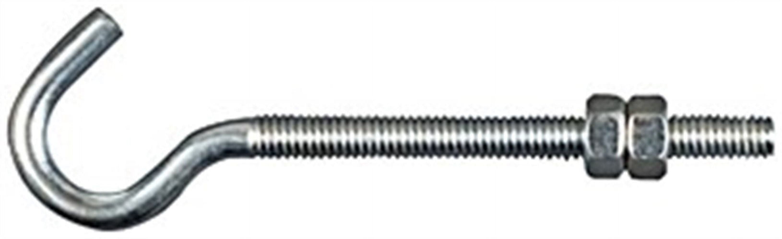 National Hardware Hook Bolt Zinc Plated Steel Heavy-Duty Fastener (Silver, 3/8 in x 10 in) bc6gm