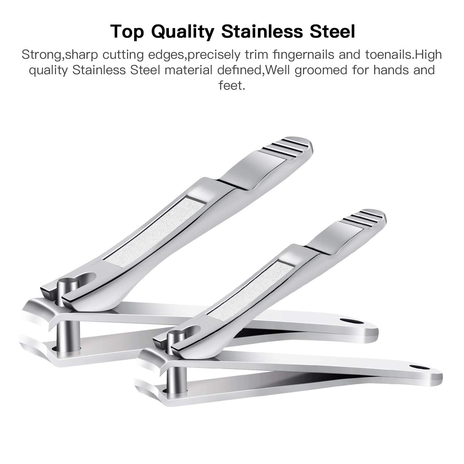 Bestope Stainless Steel Nail Clipper Set (Silver, 2 Piece) d9q95