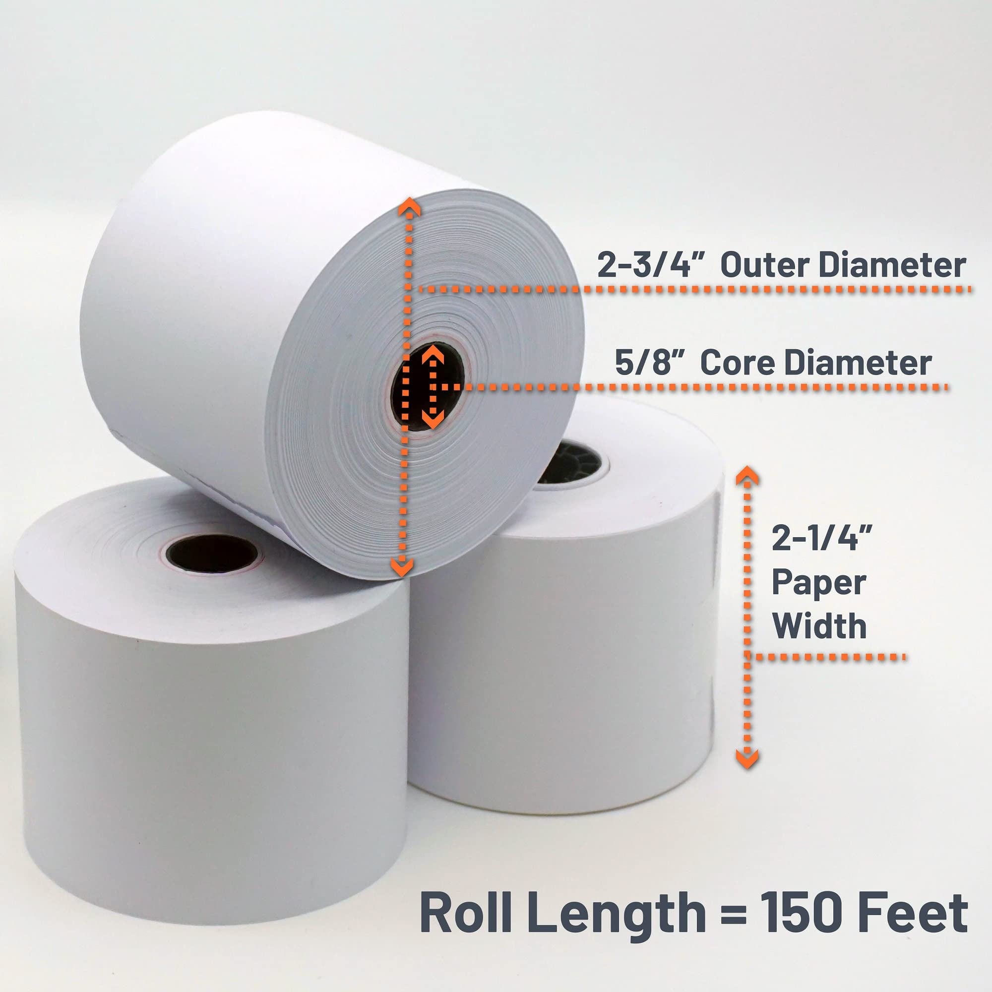 Victor Technologies Calculator Paper Rolls (White, 3 Pack, 2.25 in Width) 0ebeq