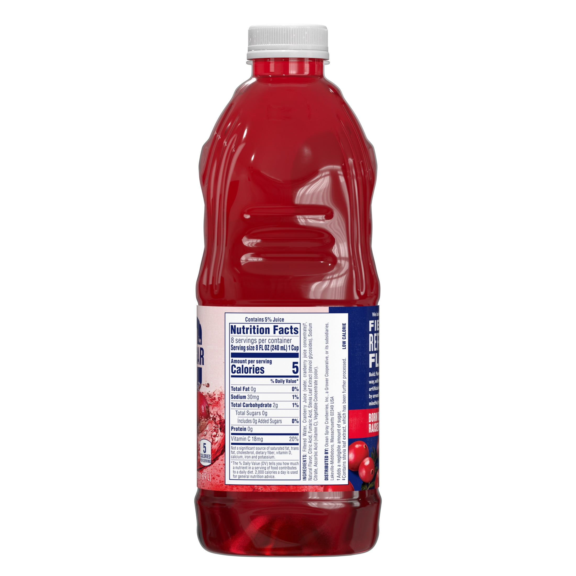 Ocean Spray ZERO Sugar Cranberry Juice Drink (Red, 64 fl oz) rpnmp