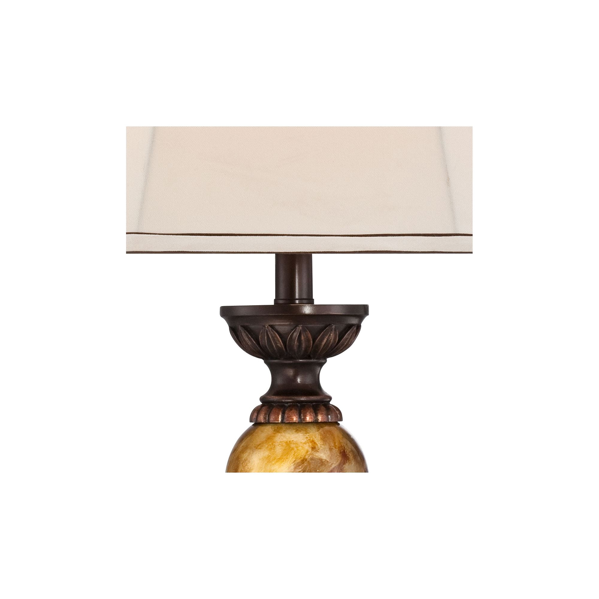 Kathy Ireland Vintage Table Lamps Set of 2, Aged Bronze Marbleized Finish with Off-White Oval Shade (30 in) zavfc