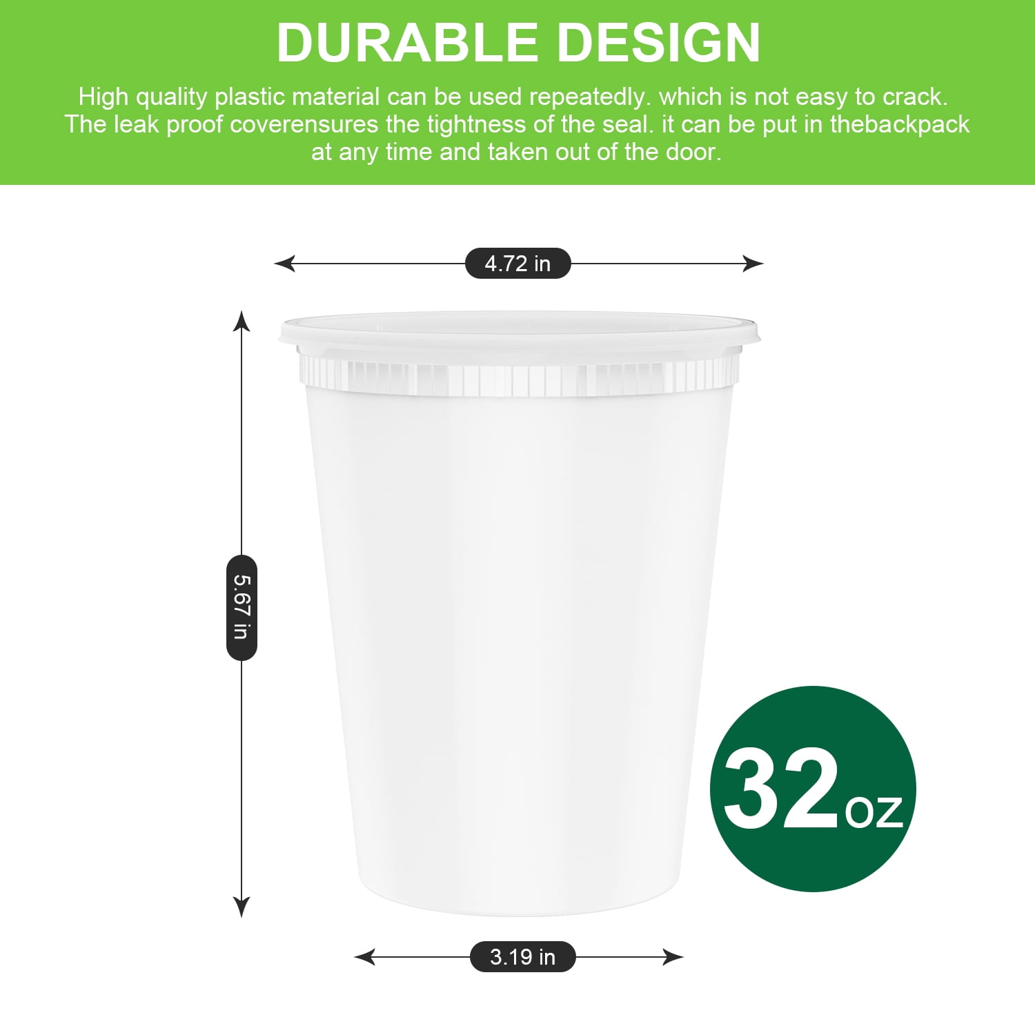 TINANA Food Storage Containers with Lids, Leakproof Meal Prep Set for Kitchen Organization (Clear, 24 Pack, 32 oz) rupa4