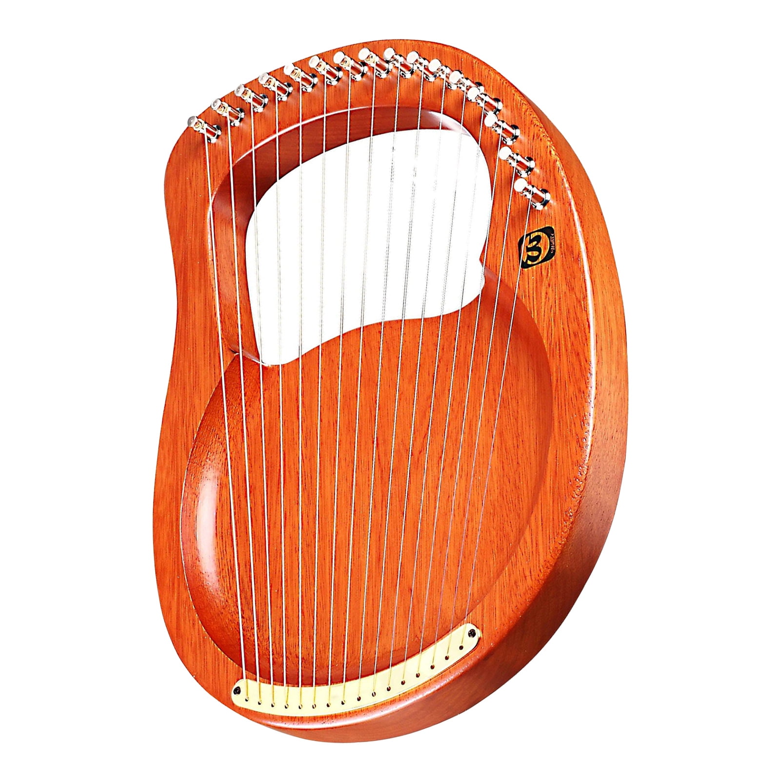 Walter.T 16-String Lyre Harp Mahogany Wood Musical Instrument with Tuning Wrench and Carry Bag (Brown) 8xlly