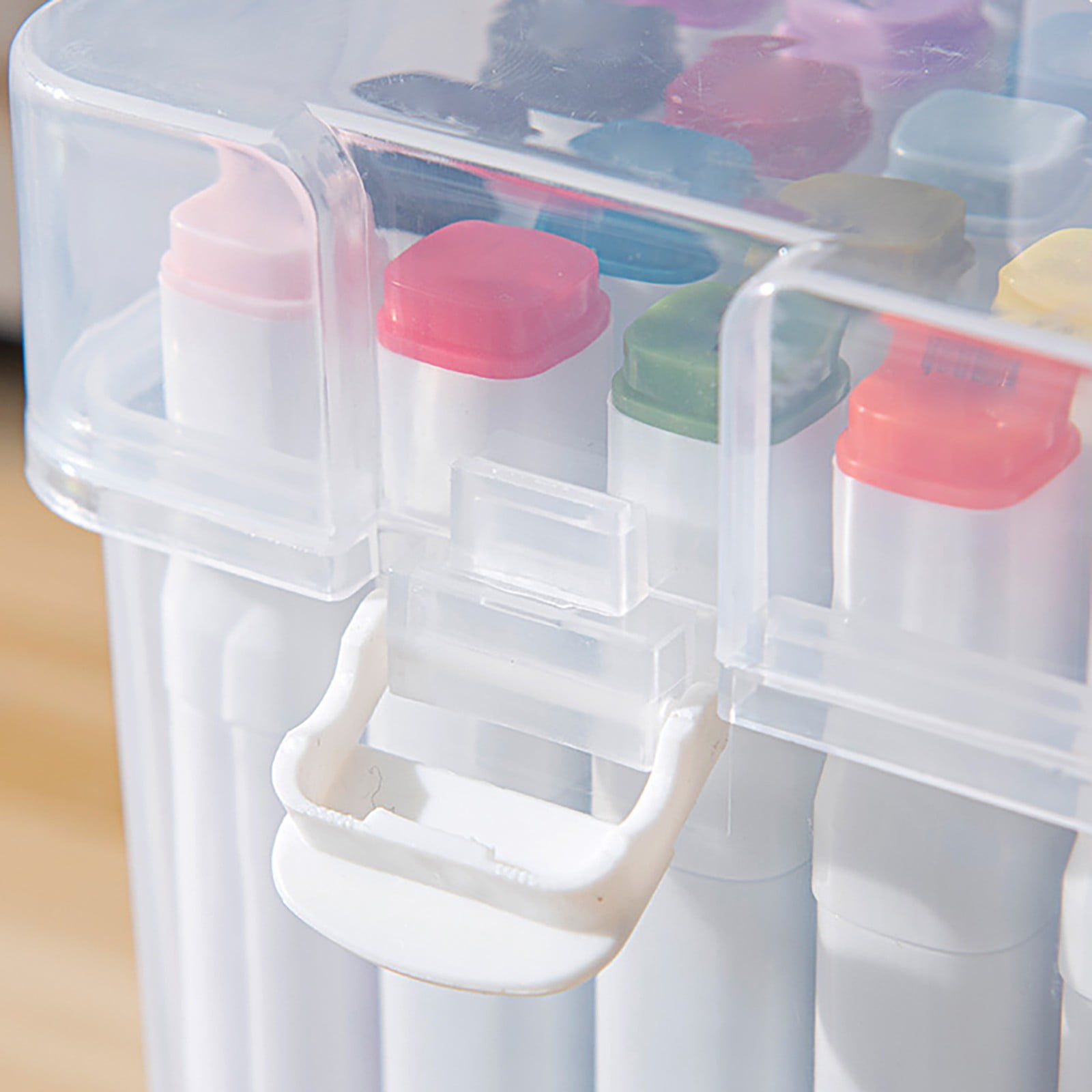 Awwp Art Supply Organizer Case, Large Clear Marker Storage Box with Removable Dividers (Clear, 120 Slot Capacity) uke1g
