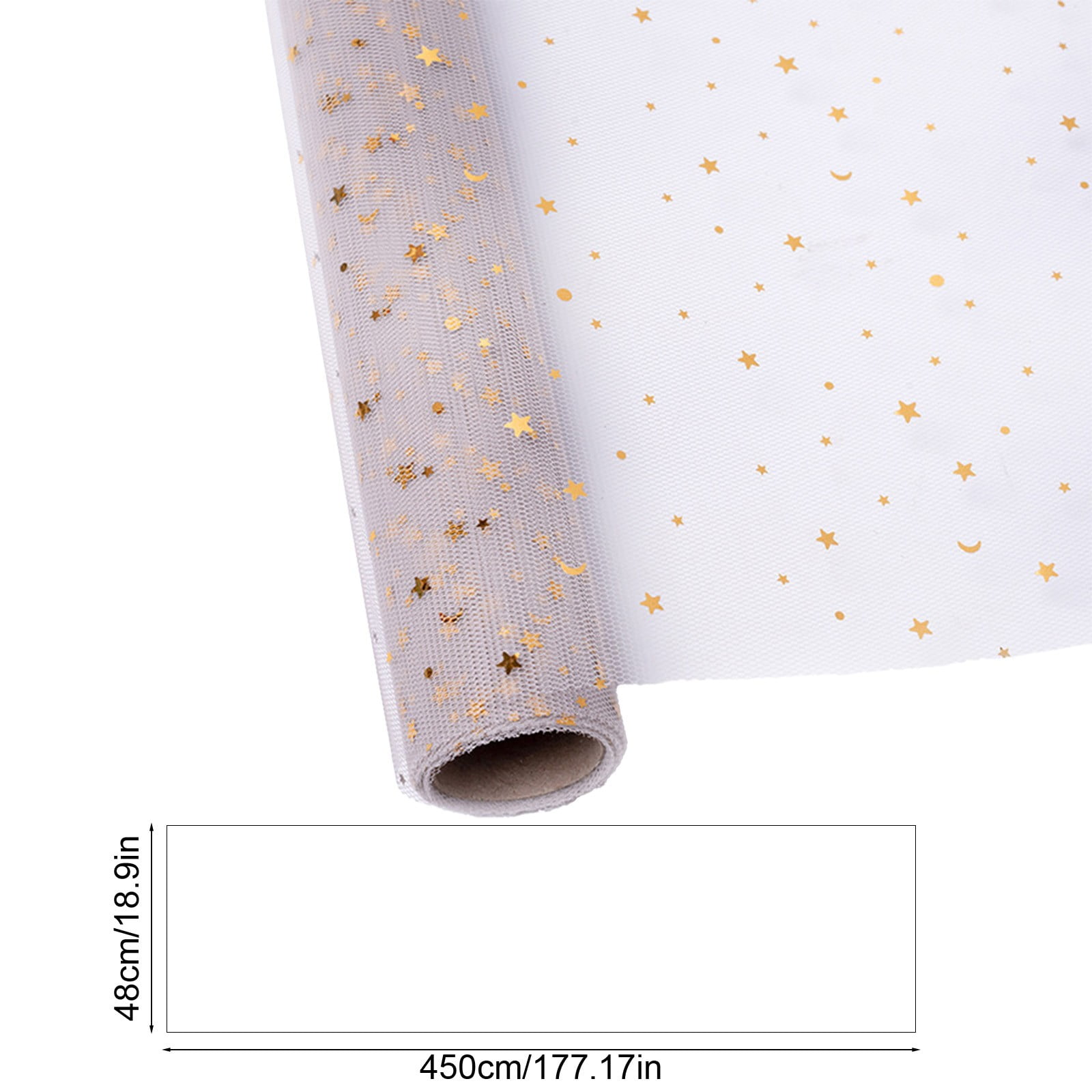 kladzum Star Pattern Mesh Fabric Roll for Floral Packaging and Holiday Gift Wrapping (Grey, 1 Roll) 7d7ng