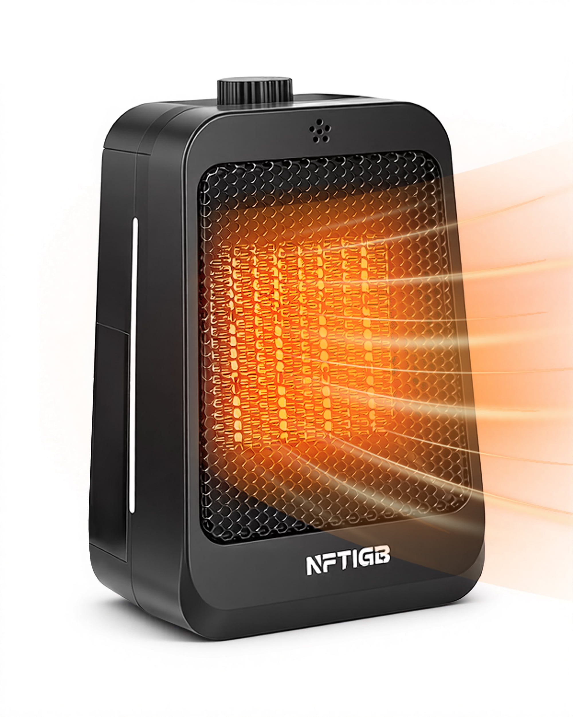 NFTIGB 1500W PTC Ceramic Space Heater, Portable Desktop Electric Heater for Home and Office (Black, 4.33 in x 5.91 in x 9.06 in) 5o5vy