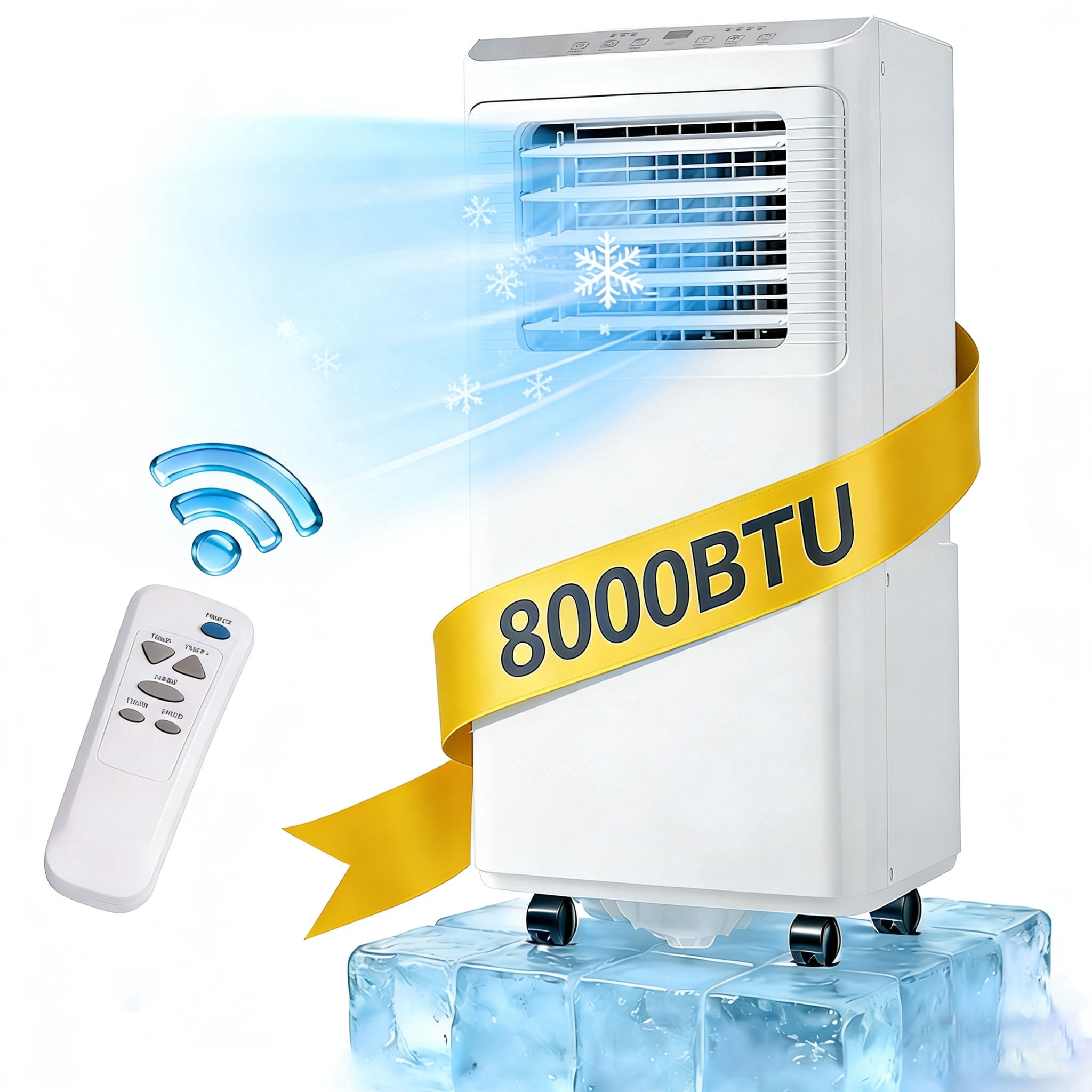 WANAI Portable Air Conditioner 8000 BTU Cooling Fan Dehumidifier (White, 250 sq. ft.) 4hb3e