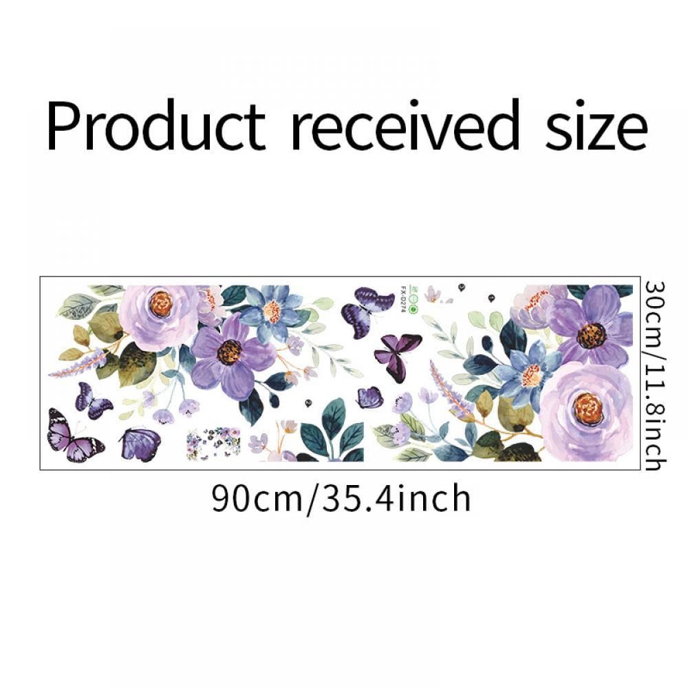 Jlong Purple Butterfly and Floral Wall Decals Peel and Stick Mural Art Decor (1 Set) xuli2