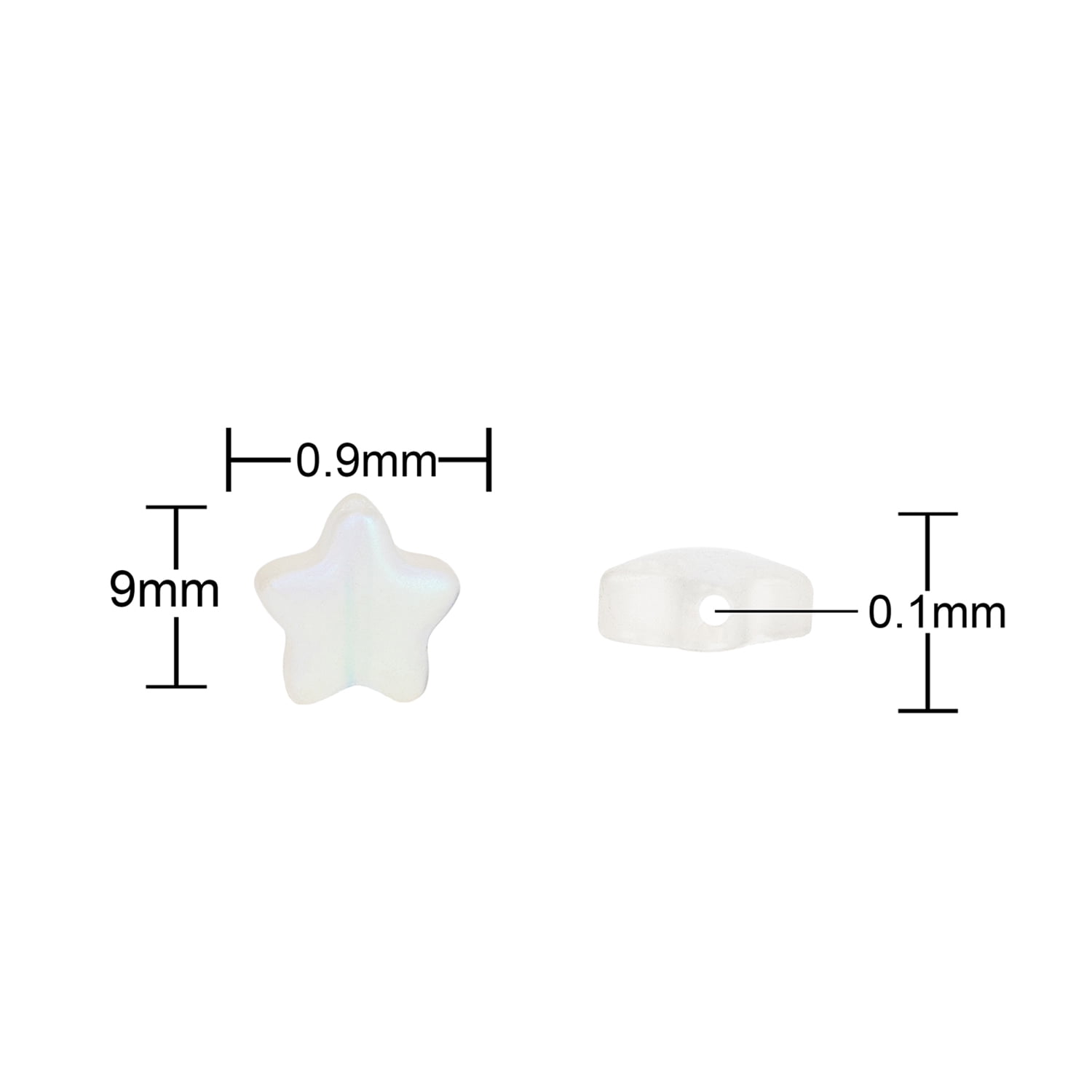 CousinDIY Frosted Opalescent Star Glass Beads for Jewelry Making (Clear, 2 Pack, 7.5 in Strand) a6d47