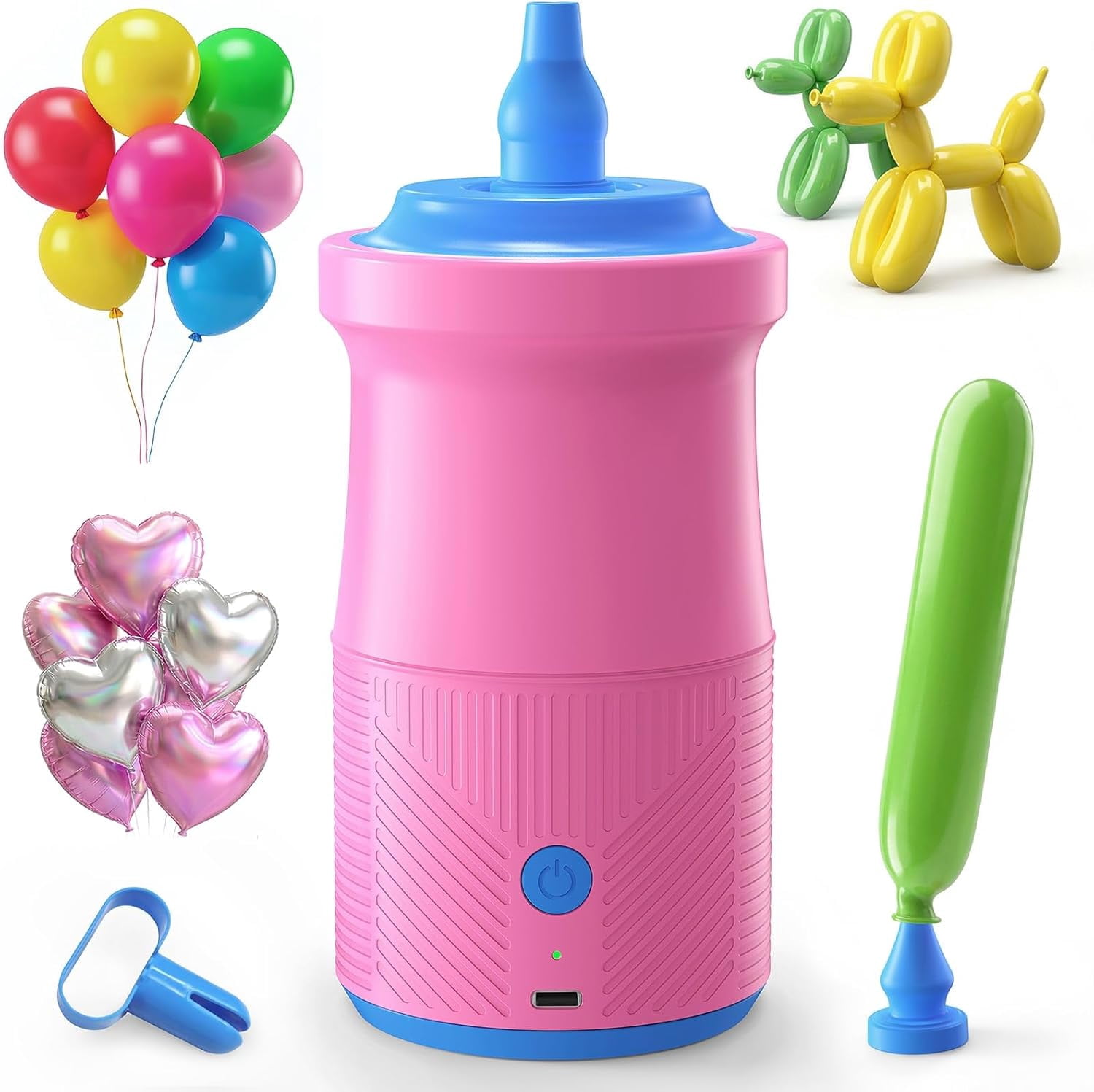 Generic Electric Balloon Pump, Rechargeable Cordless Portable Inflator for Party Decorations (Blue, 1 Unit) ngu8z
