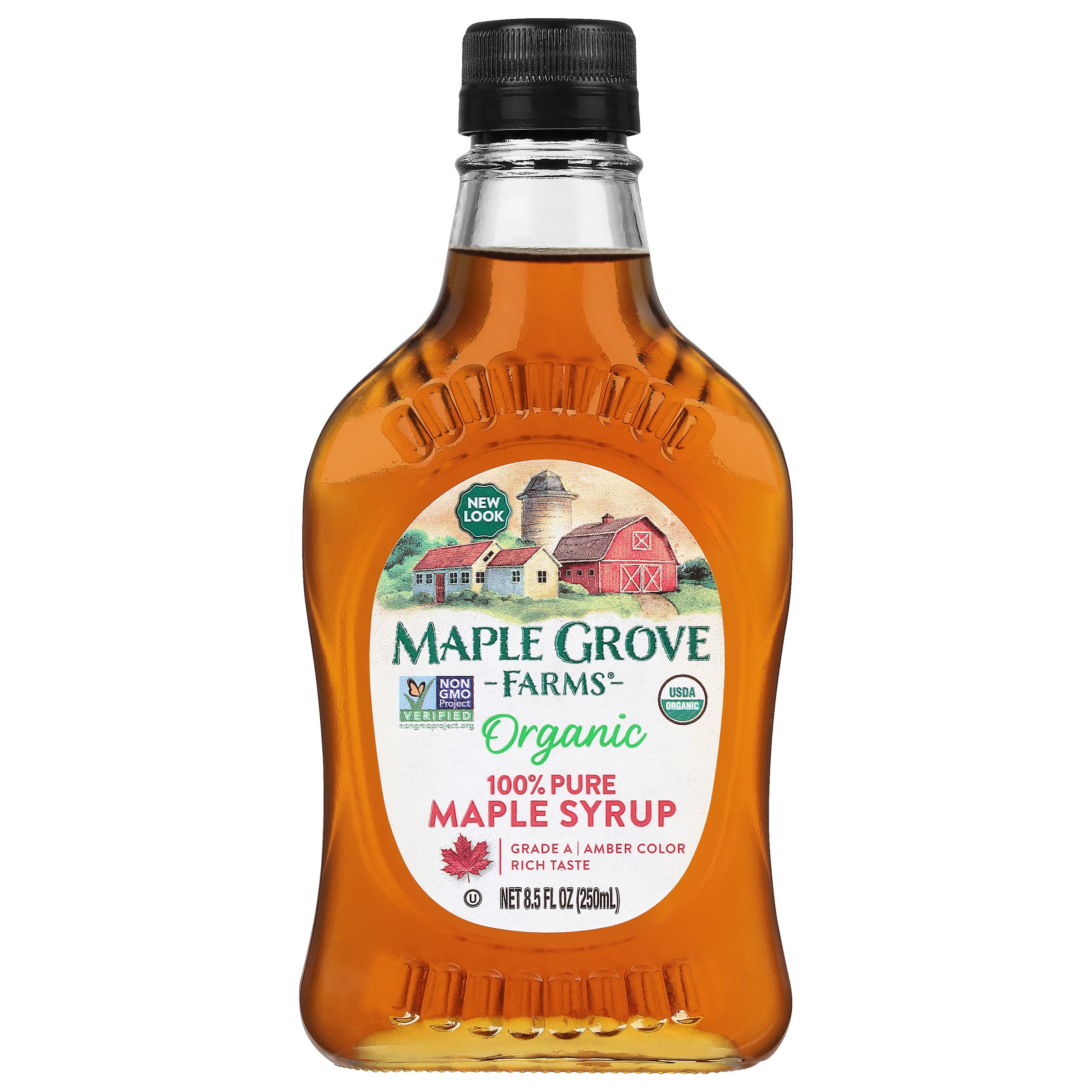 Maple Grove Farms Organic Pure Maple Syrup, Rich Flavor for Pancakes and Waffles (8.5 fl oz) l3v8t