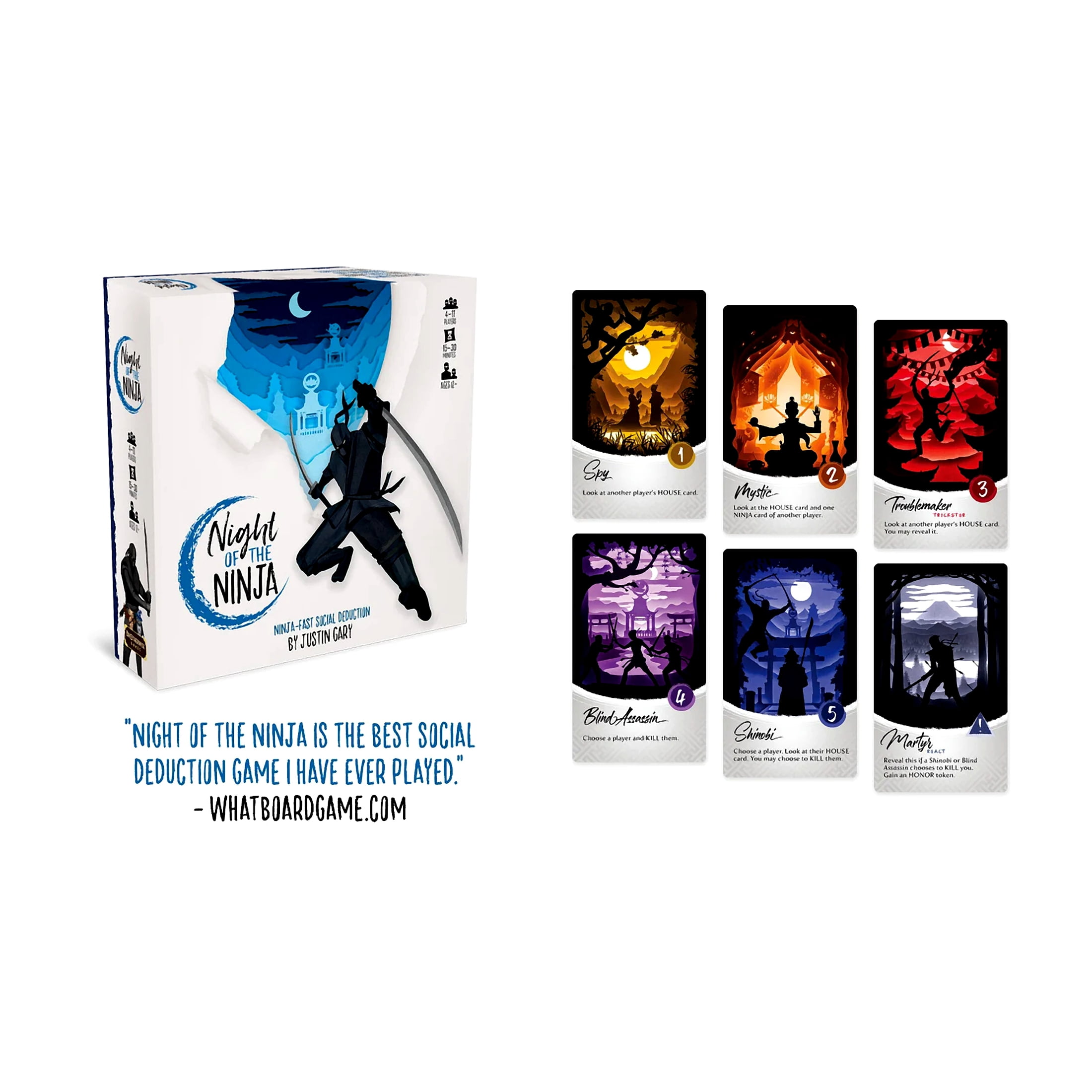 Brotherwise Games Night of the Ninja Social Deduction Strategy Card Game (1 Pack) asl14