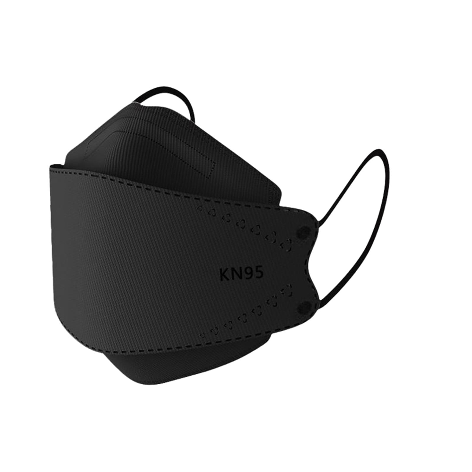 Whit3fivE KN95 Face Mask Disposable Protective Respirator Breathable 3D Contour Fit (Black, 10 Pack) wqo93