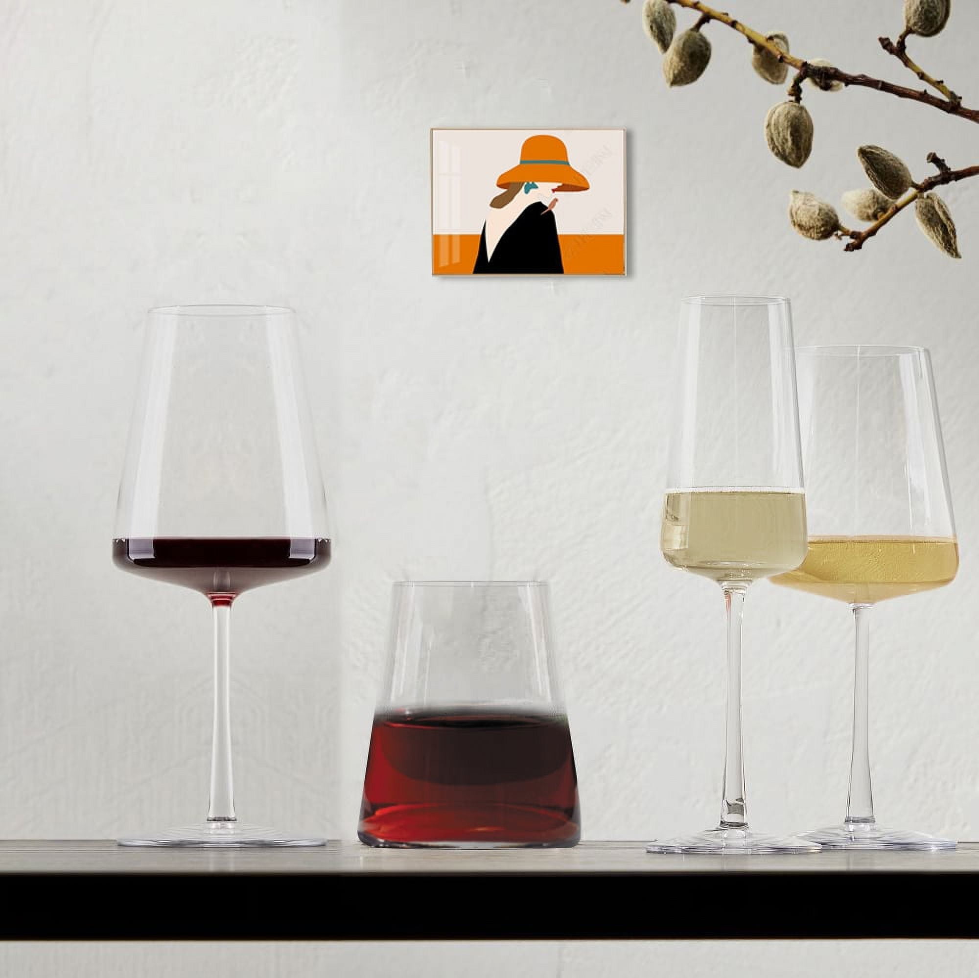 Better Homes & Gardens Flared Stemless Wine Glass Set, Contemporary Drinkware (Clear, 17 oz, Set of 4) 3477y