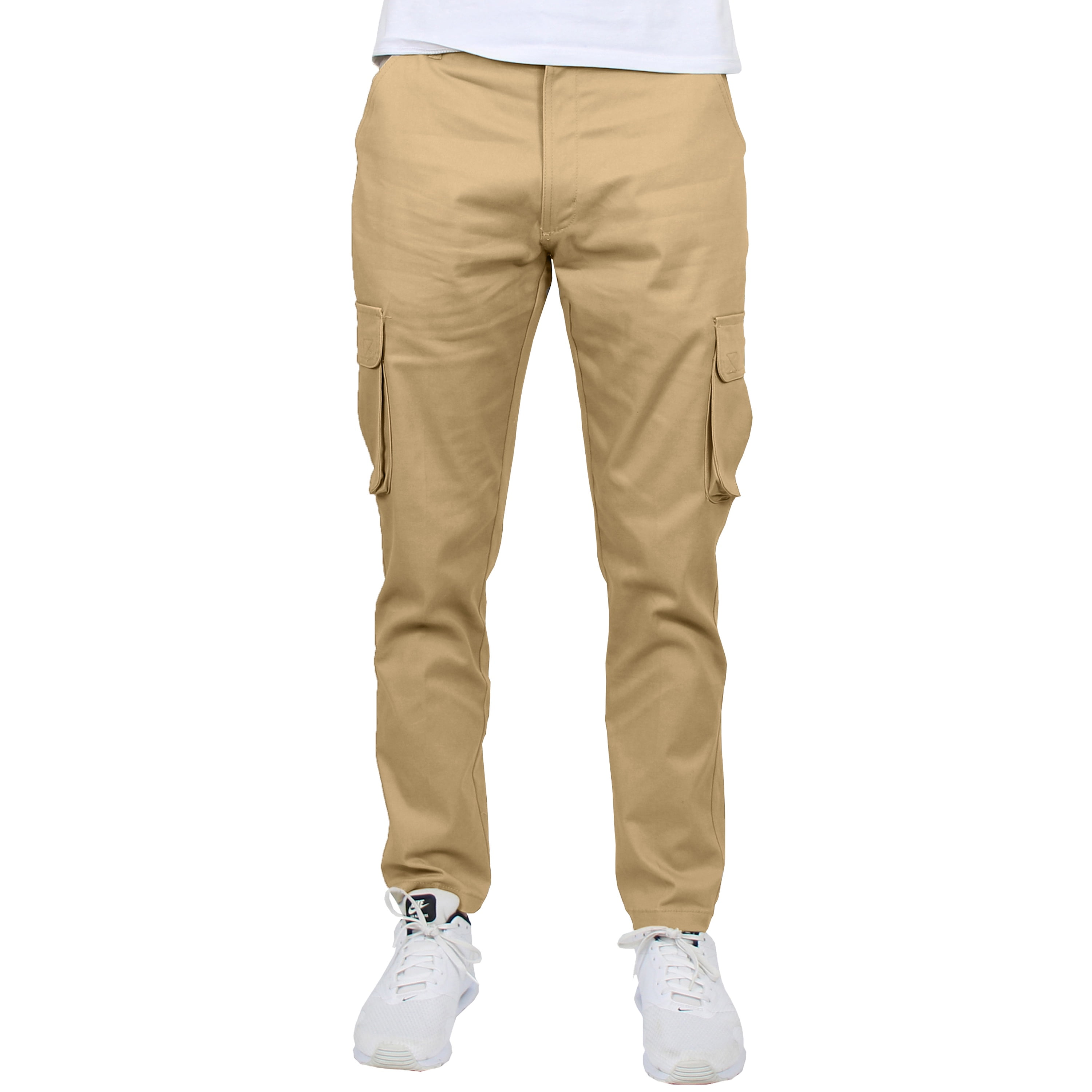 Galaxy by Harvic Men's Cotton Flex Stretch Classic Cargo Pants (Khaki, 32x30) otr0d