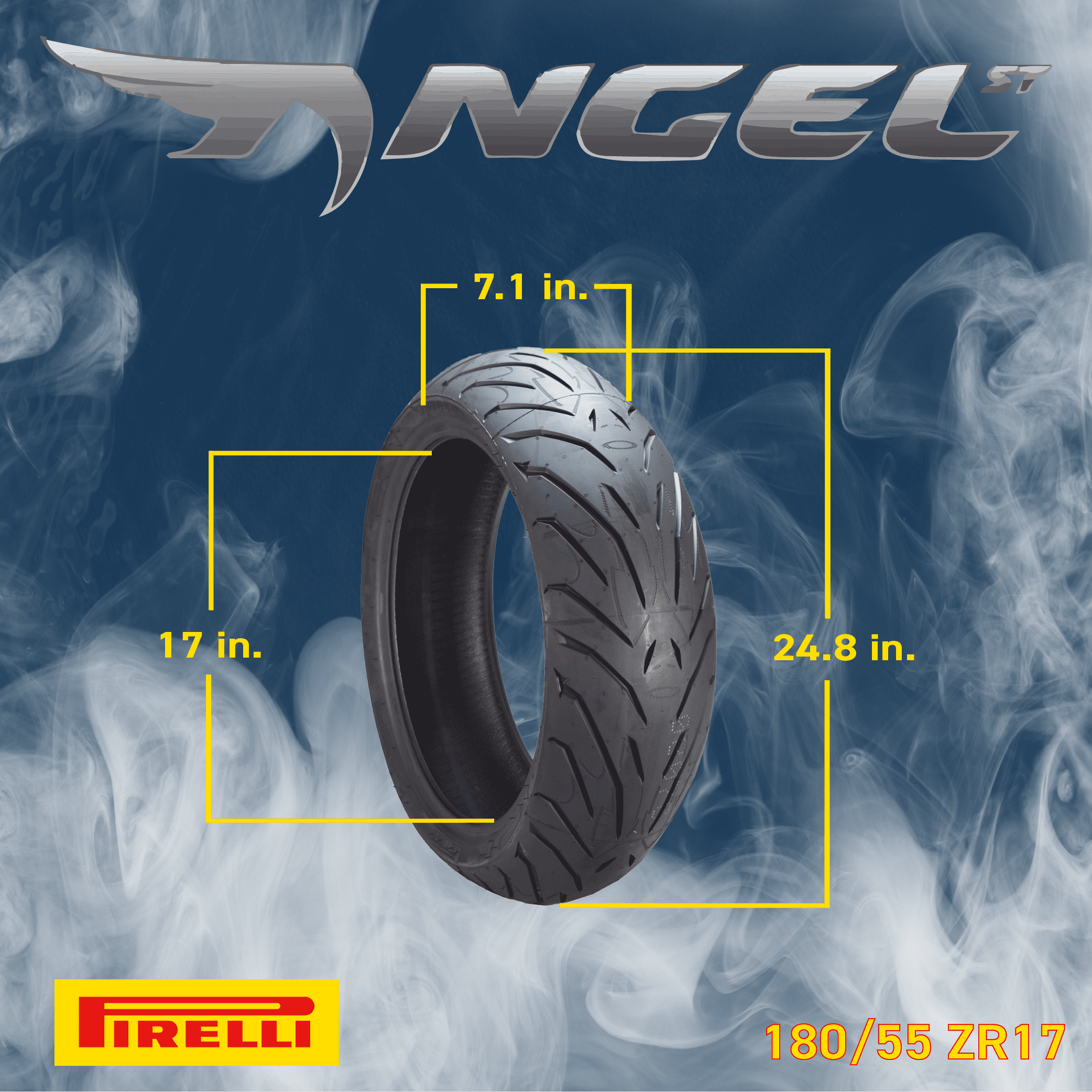 Pirelli Angel ST Sport Touring Motorcycle Tire Set (120/70ZR17 Front, 180/55ZR17 Rear) df1it